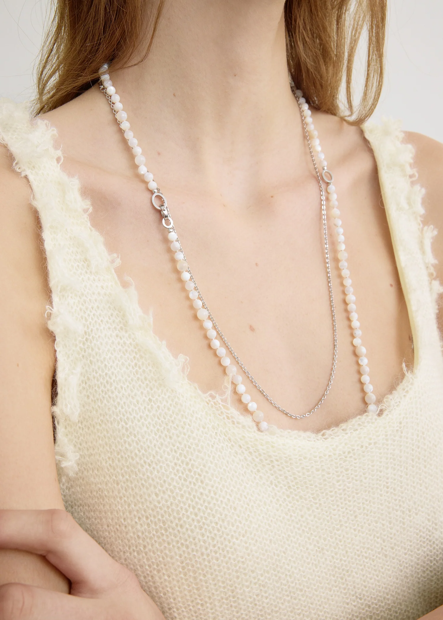 Mohair knit tank off-white - Image 4