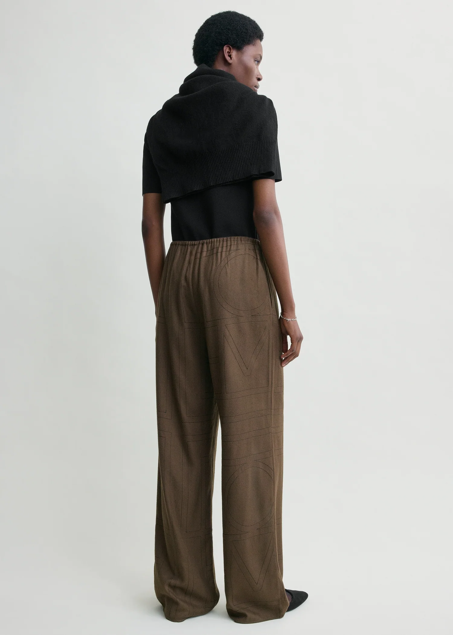 Monogram flannel pj bottoms dark brown - Image 3