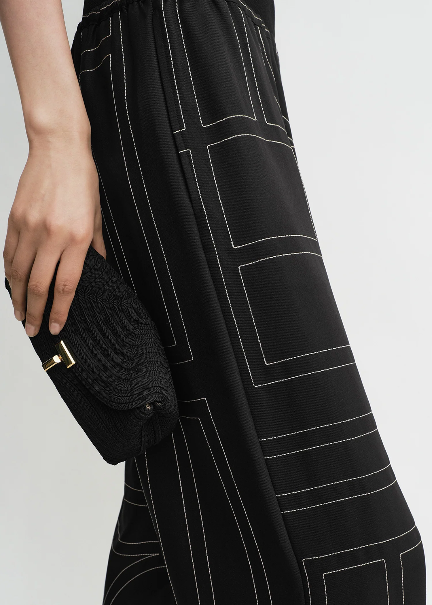 Monogram silk pj bottoms black - Image 4