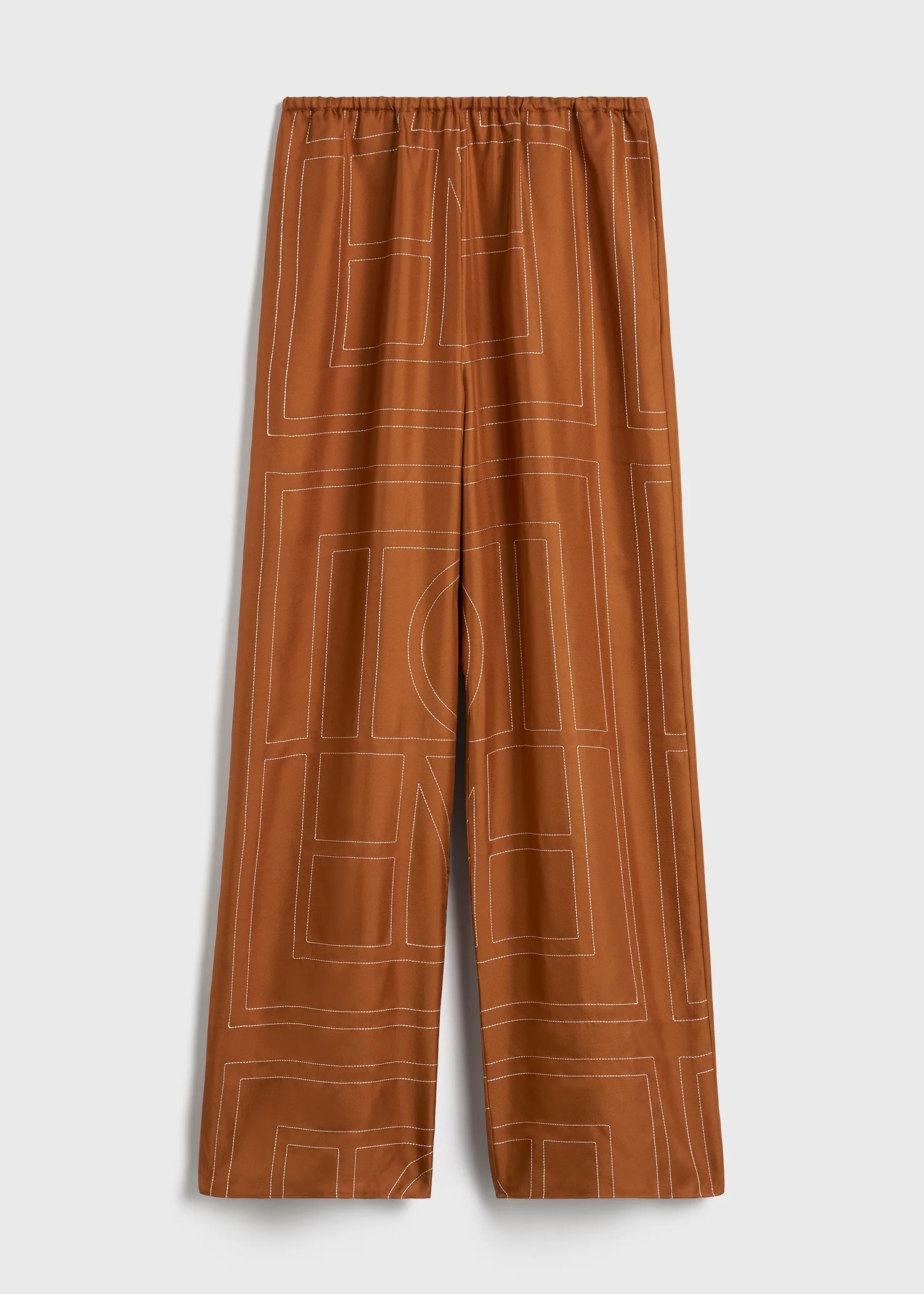 Monogram silk pj bottoms terracotta - Image 6