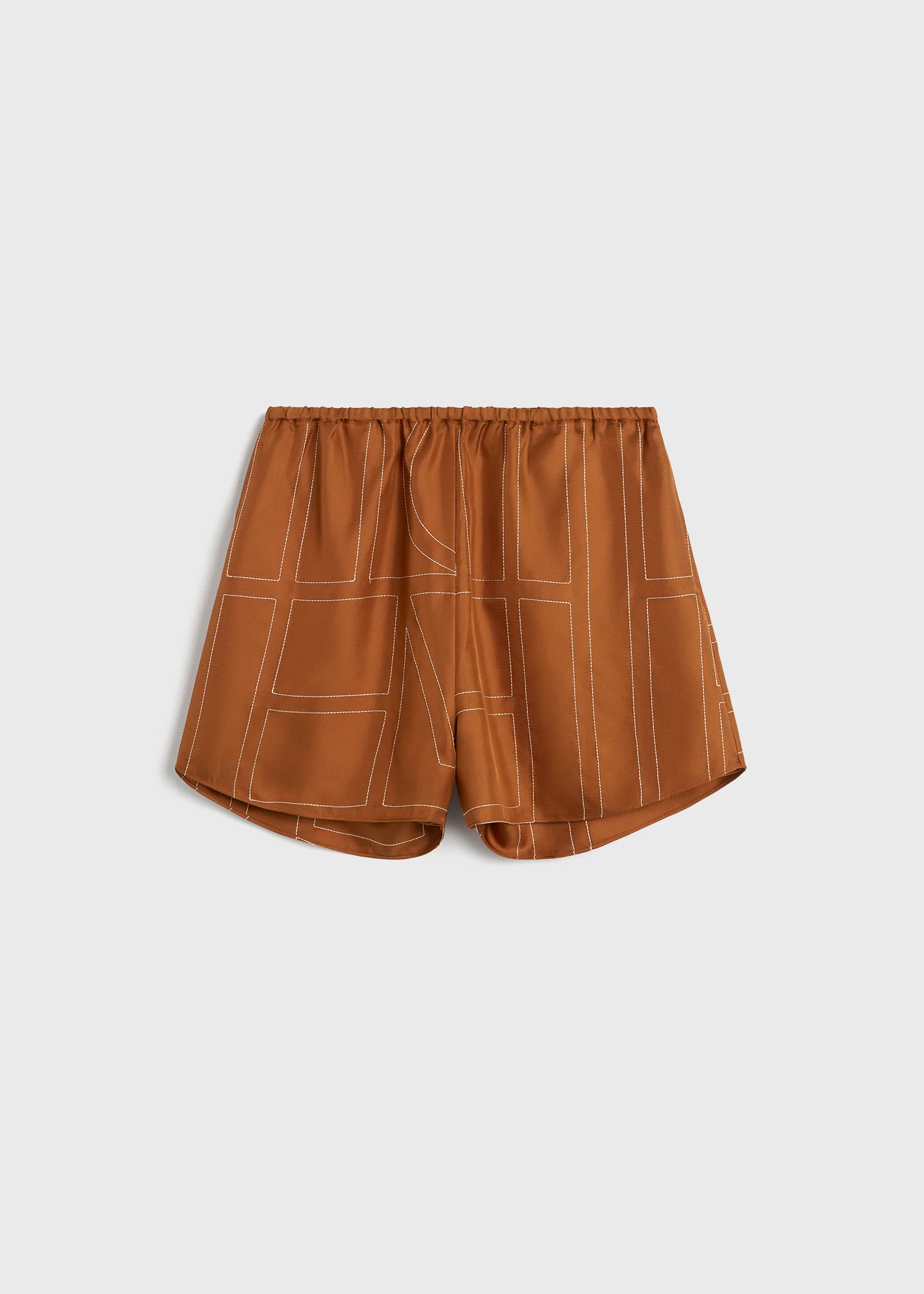 Monogram silk pj shorts terracotta - Image 6