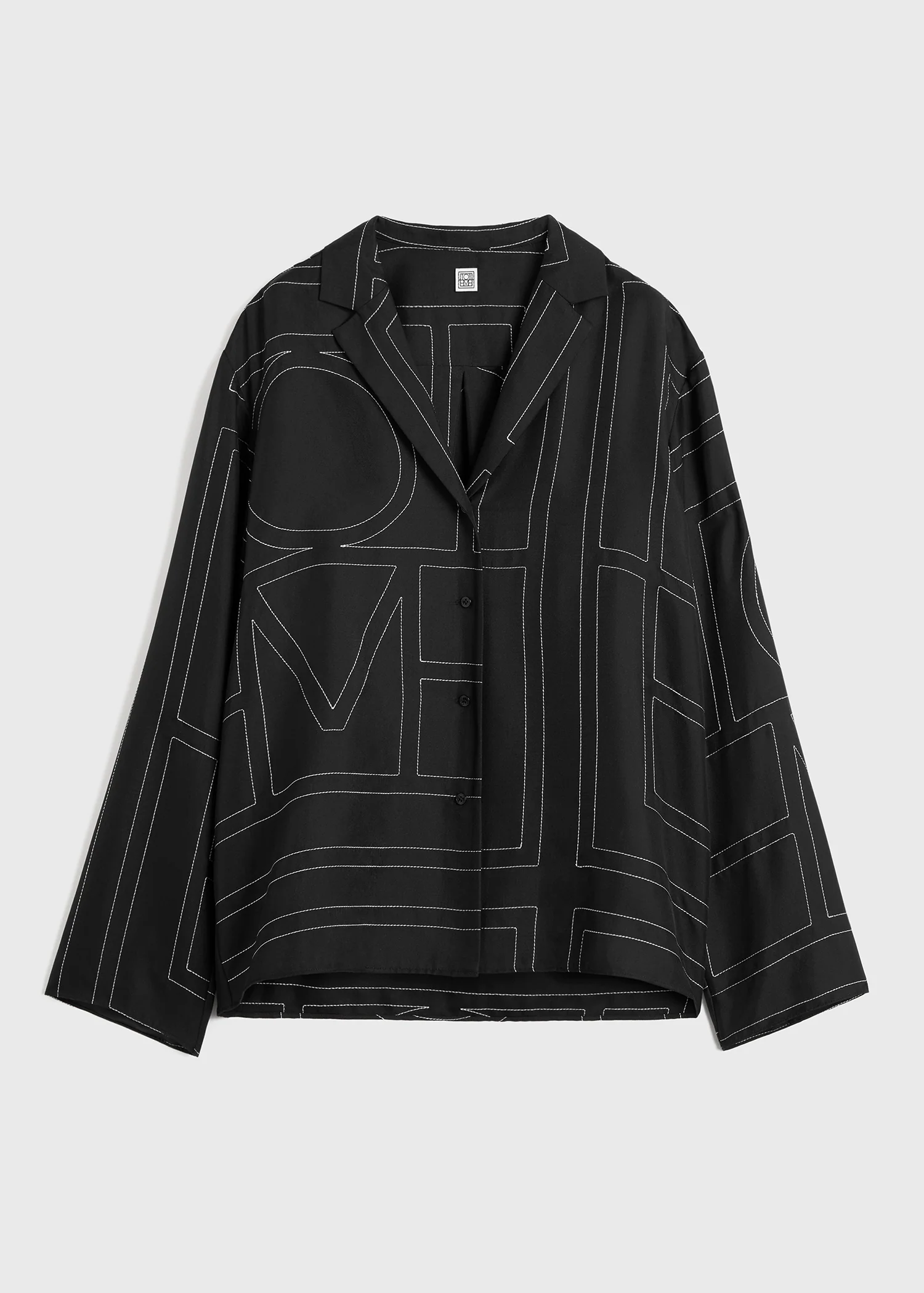 Monogram silk pj top black - Image 5