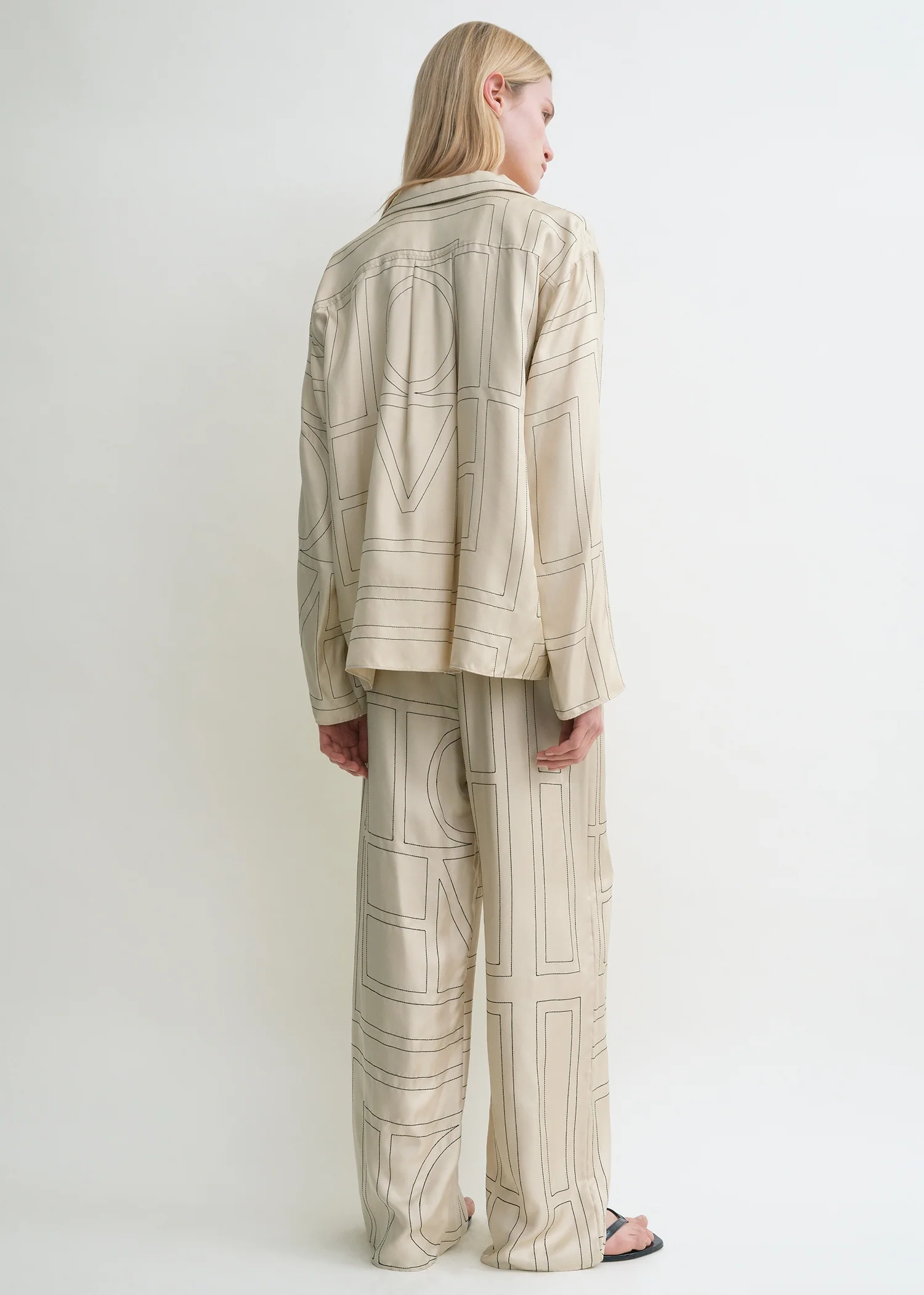 Monogram silk pj top ivory - Image 3