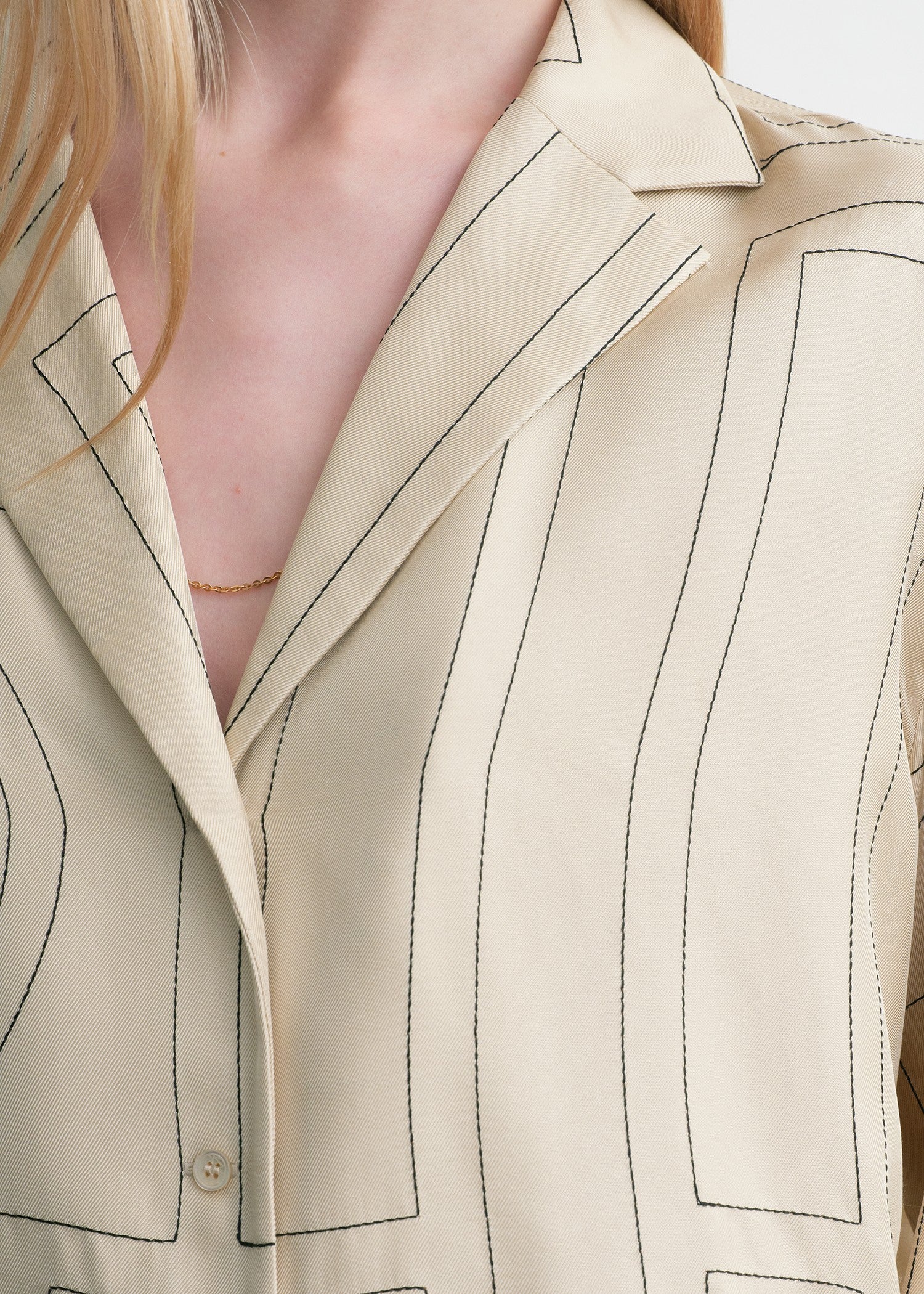 Monogram silk pj top ivory - Image 4