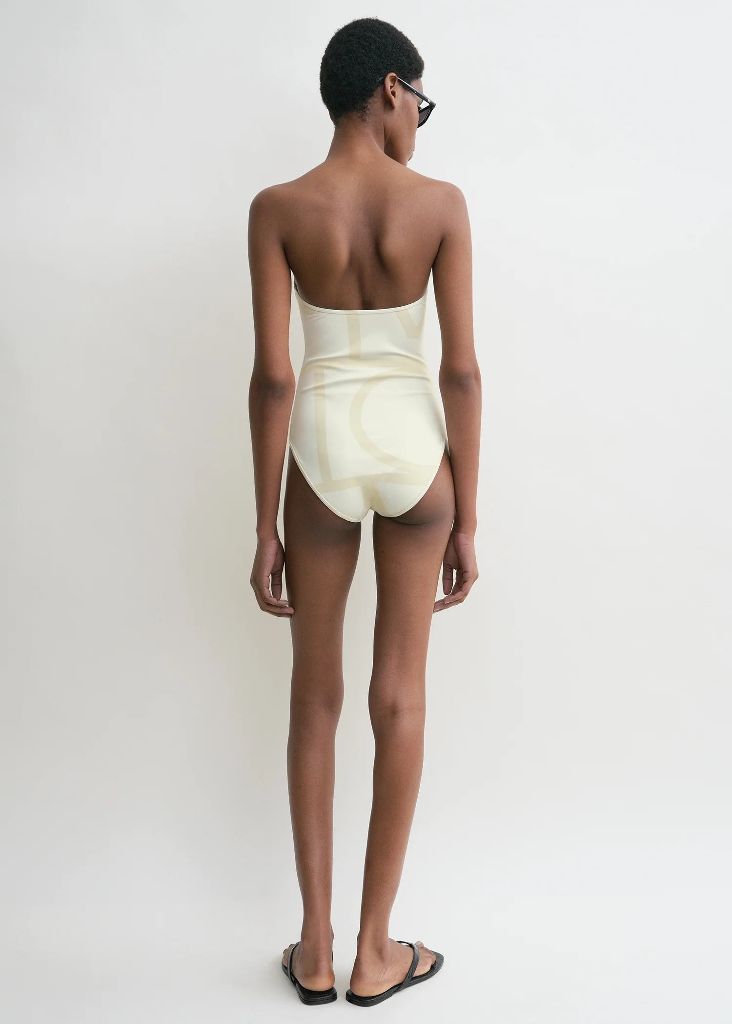 Monogram strapless swimsuit ecru/straw - Image 3