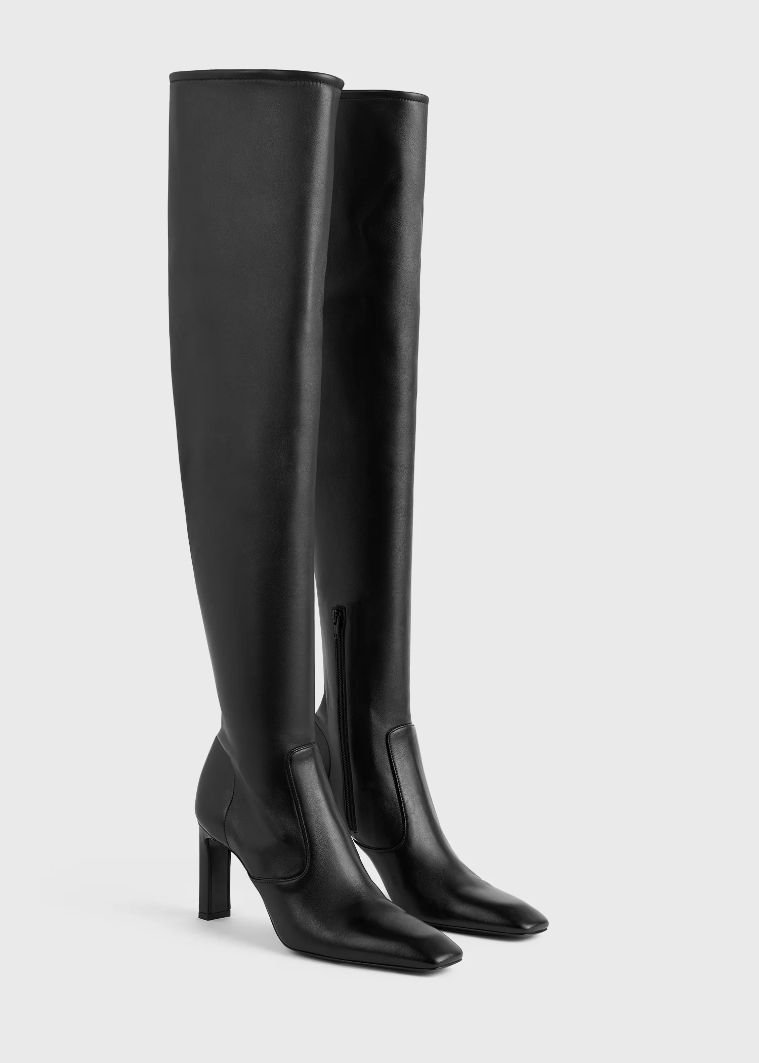 Nappa over-the-knee boots black - Image 7