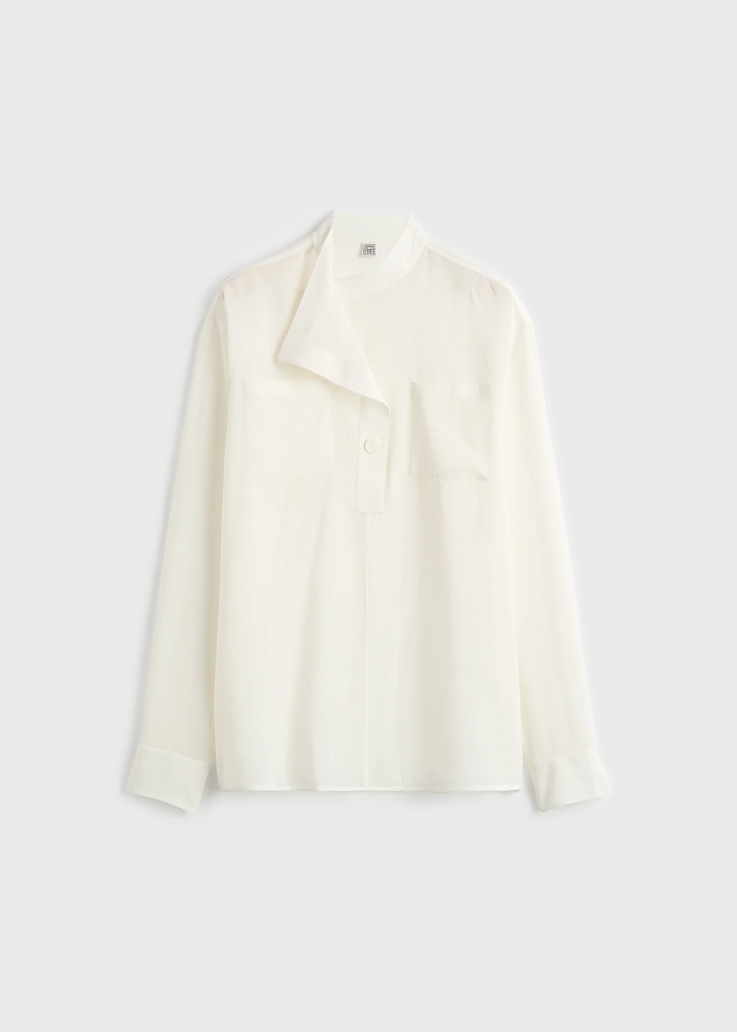 Overlapping collar blouse milk - Image 6