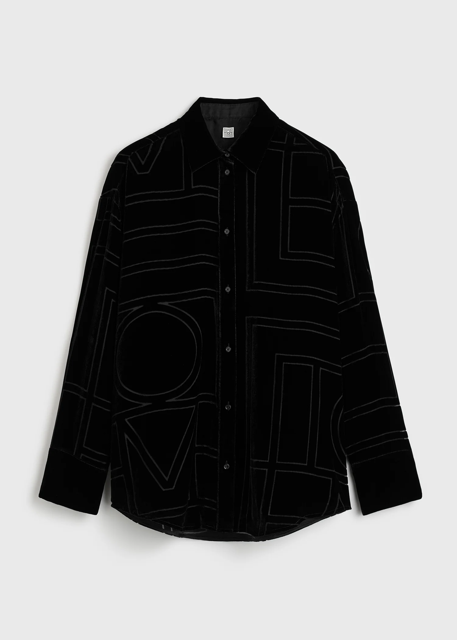 Oversized devoré shirt black - Image 6