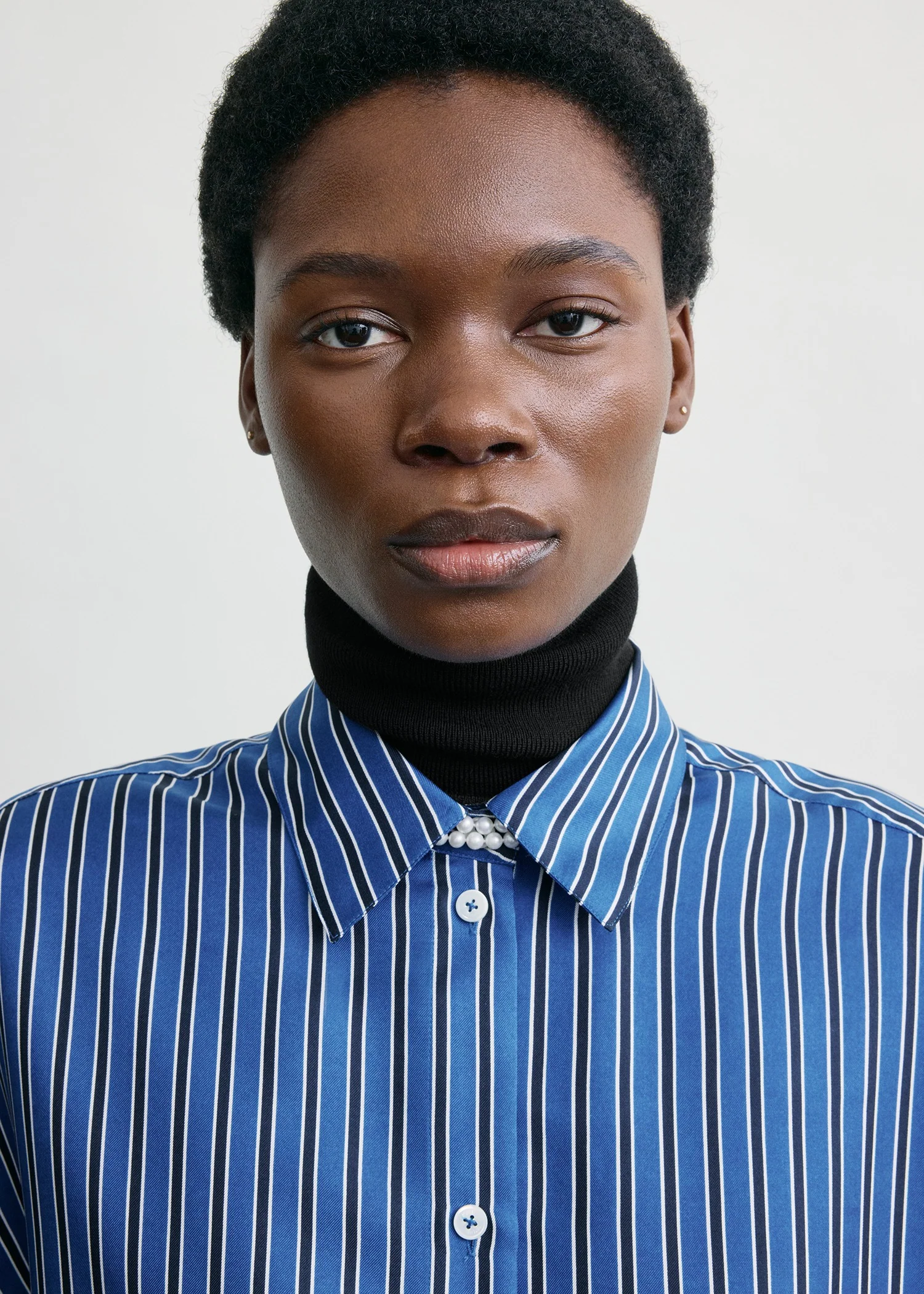 Oversized striped shirt blue/navy - Image 5