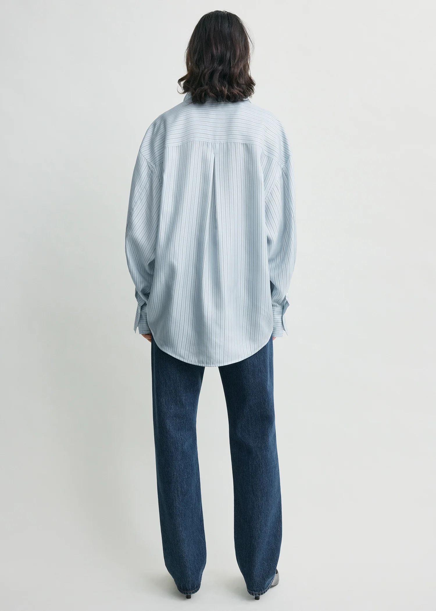 Oversized striped shirt ice/white - Image 3