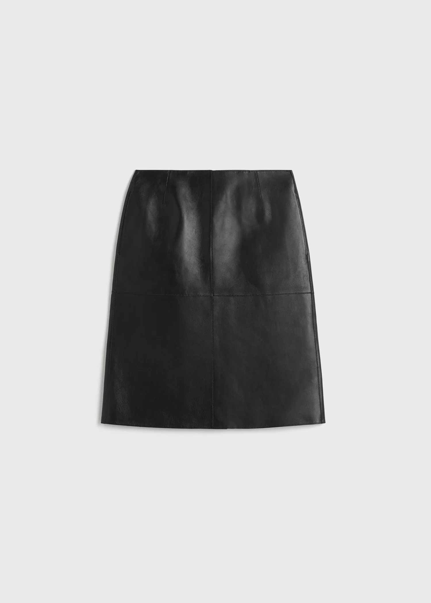 Paneled leather skirt black - Image 5