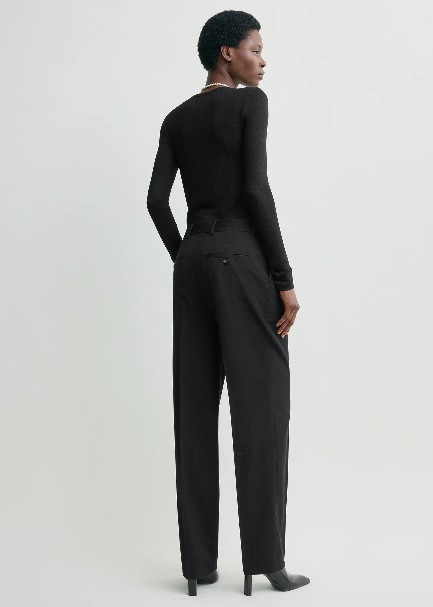 Pleat trousers black - Image 3