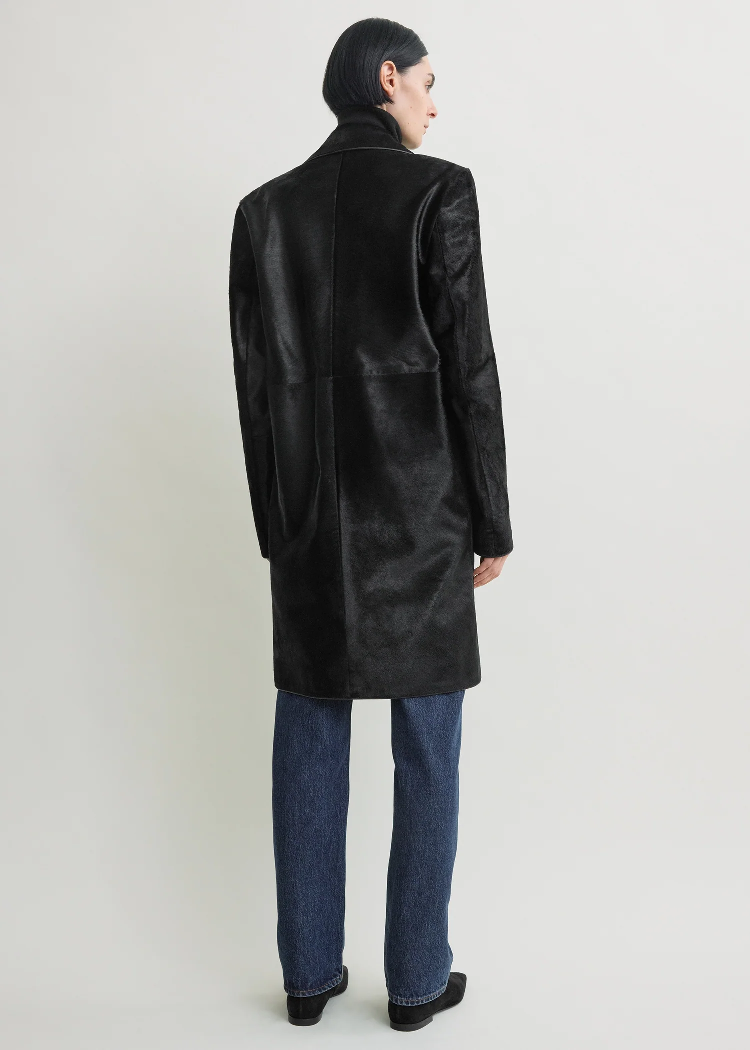 Pony hair coat black - Image 3