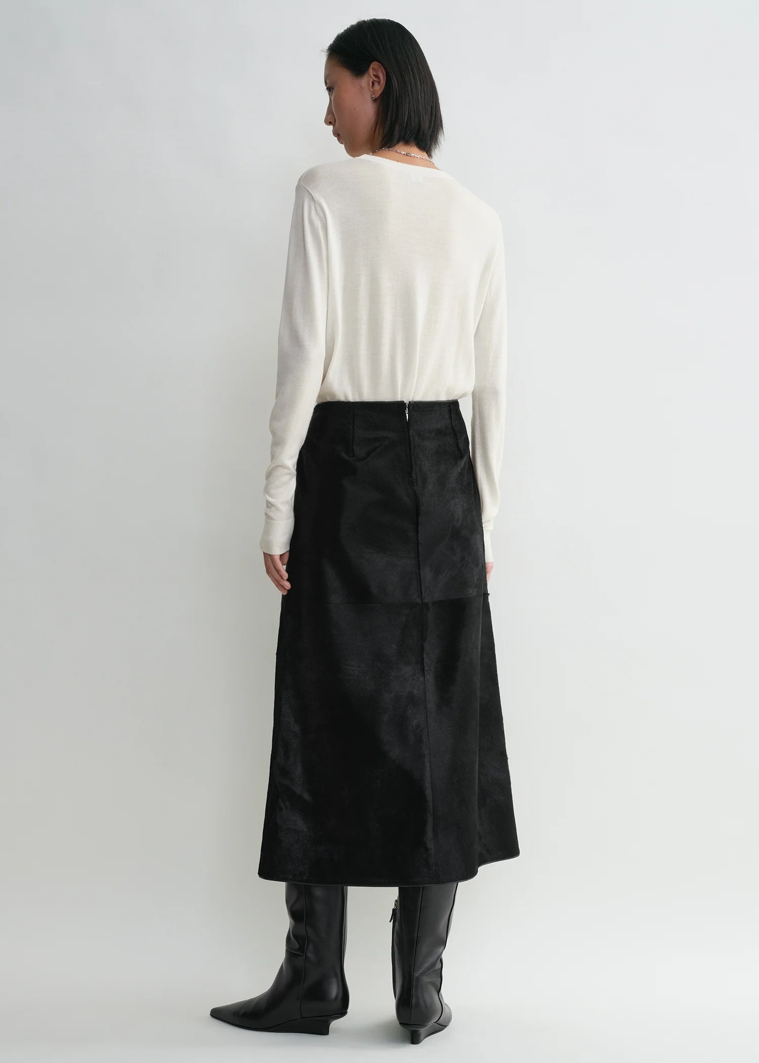 Pony hair skirt black - Image 3