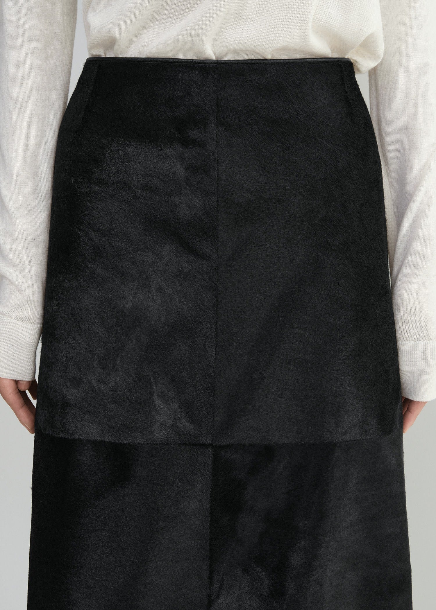 Pony hair skirt black - Image 4