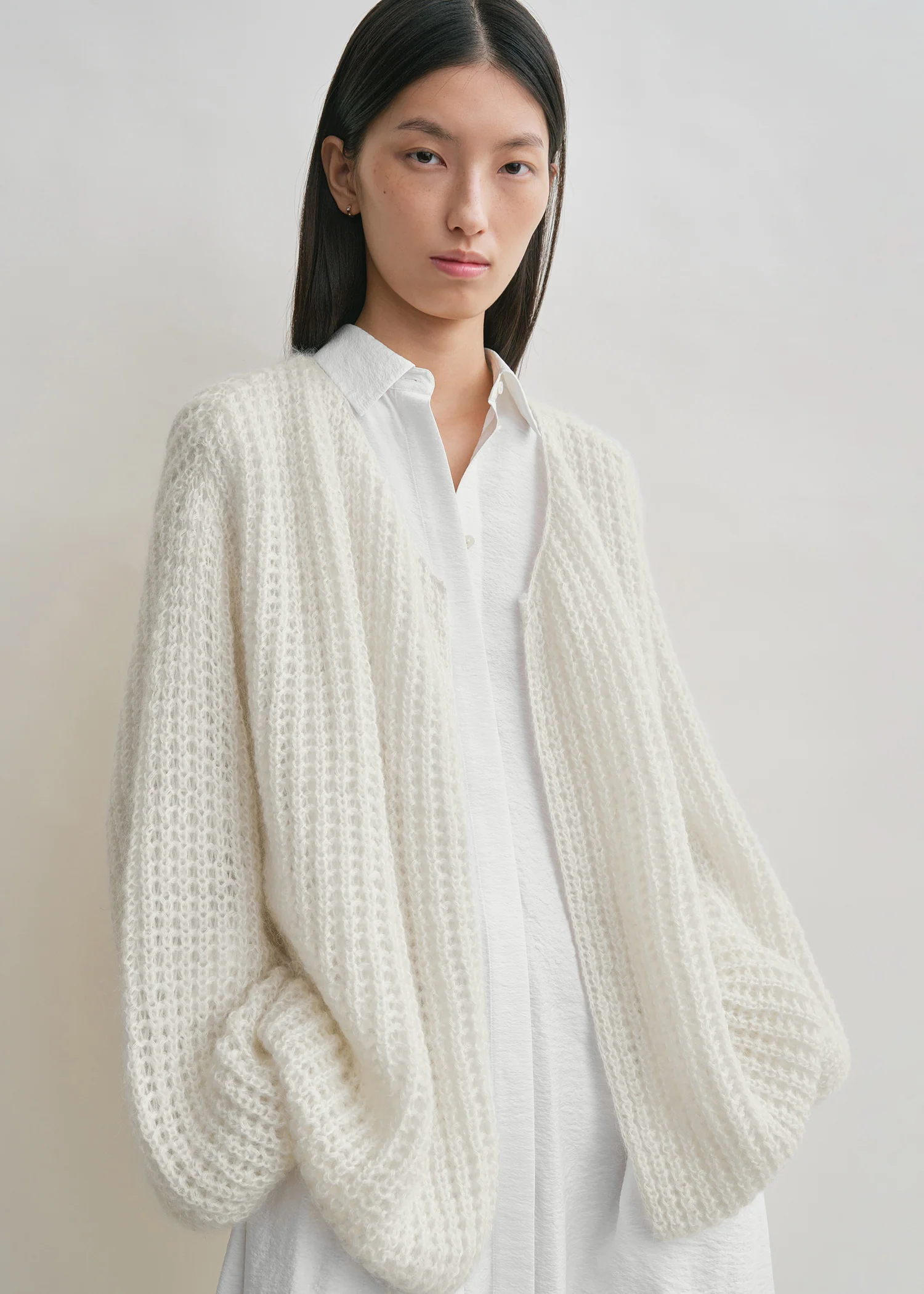 Puffed cardigan off-white - Image 4