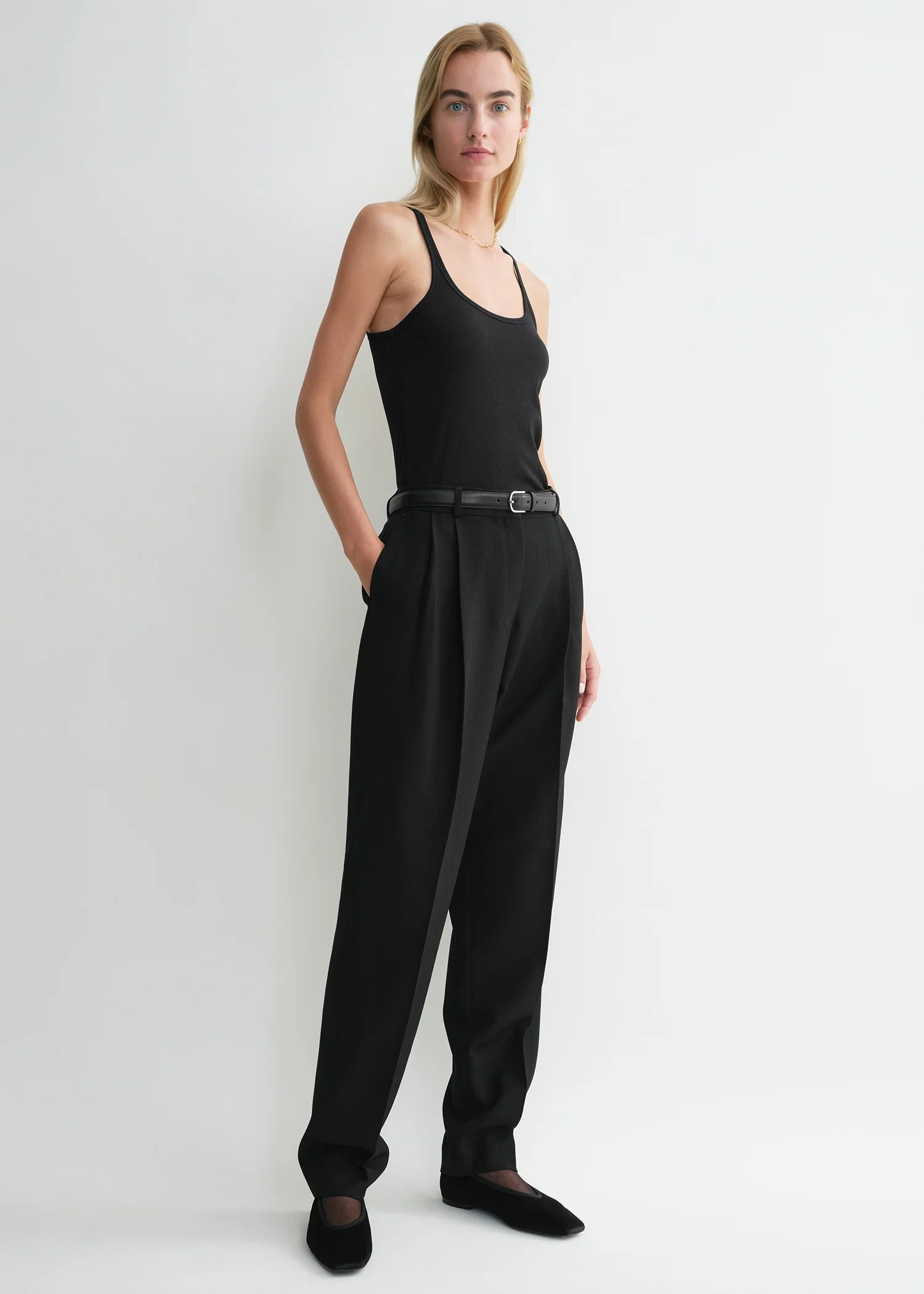 Scoop neck rib tank black - Image 3