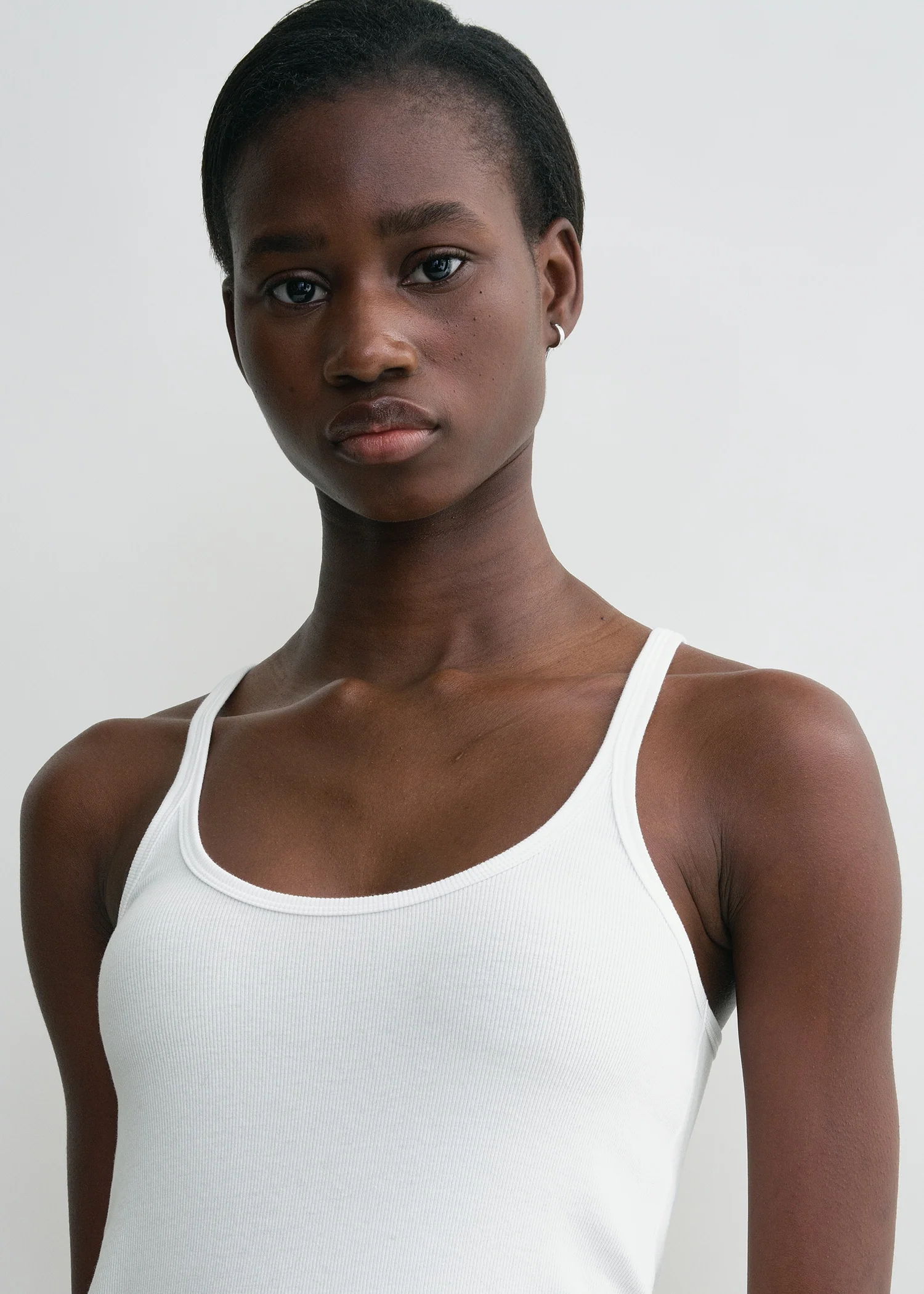 Scoop neck rib tank white - Image 5