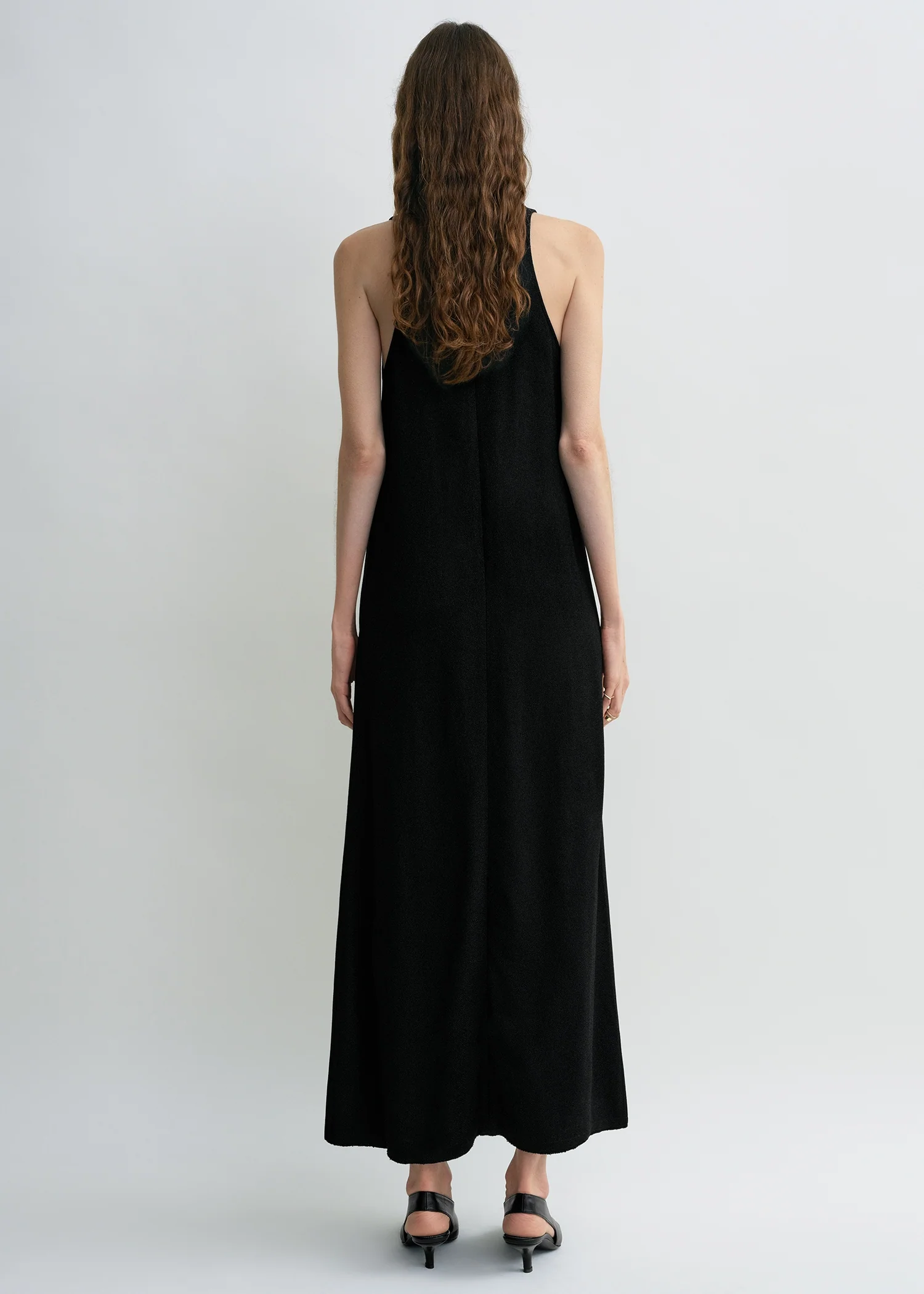 Scoop-neck sablé dress black - Image 3