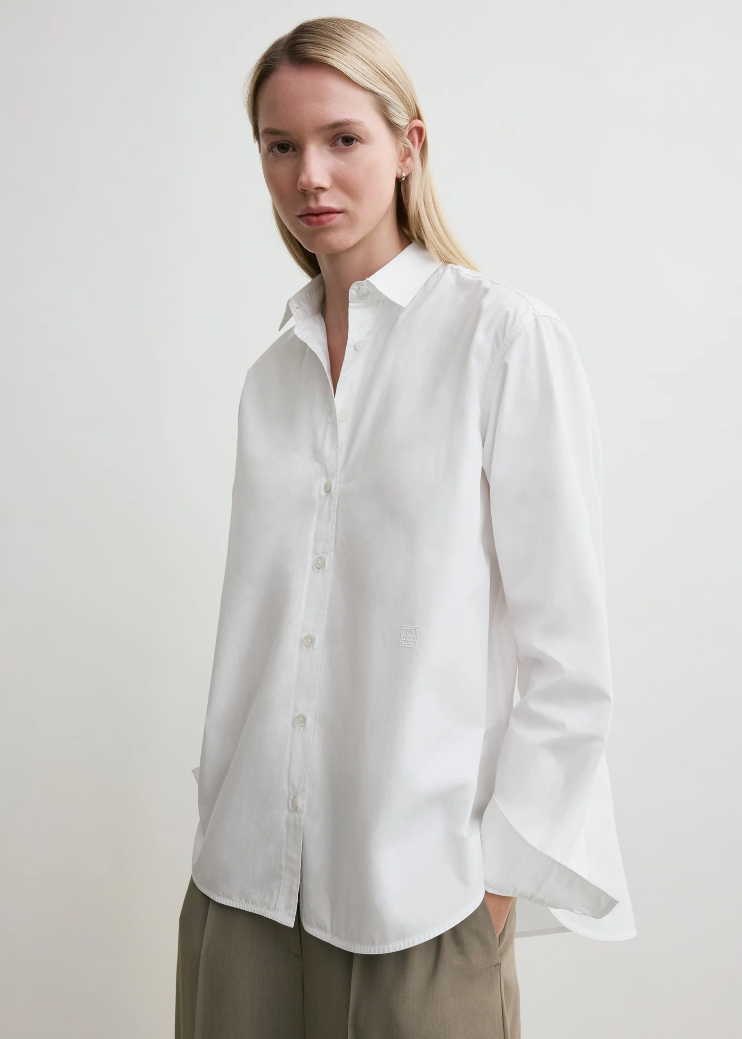 Signature cotton shirt white - Image 4