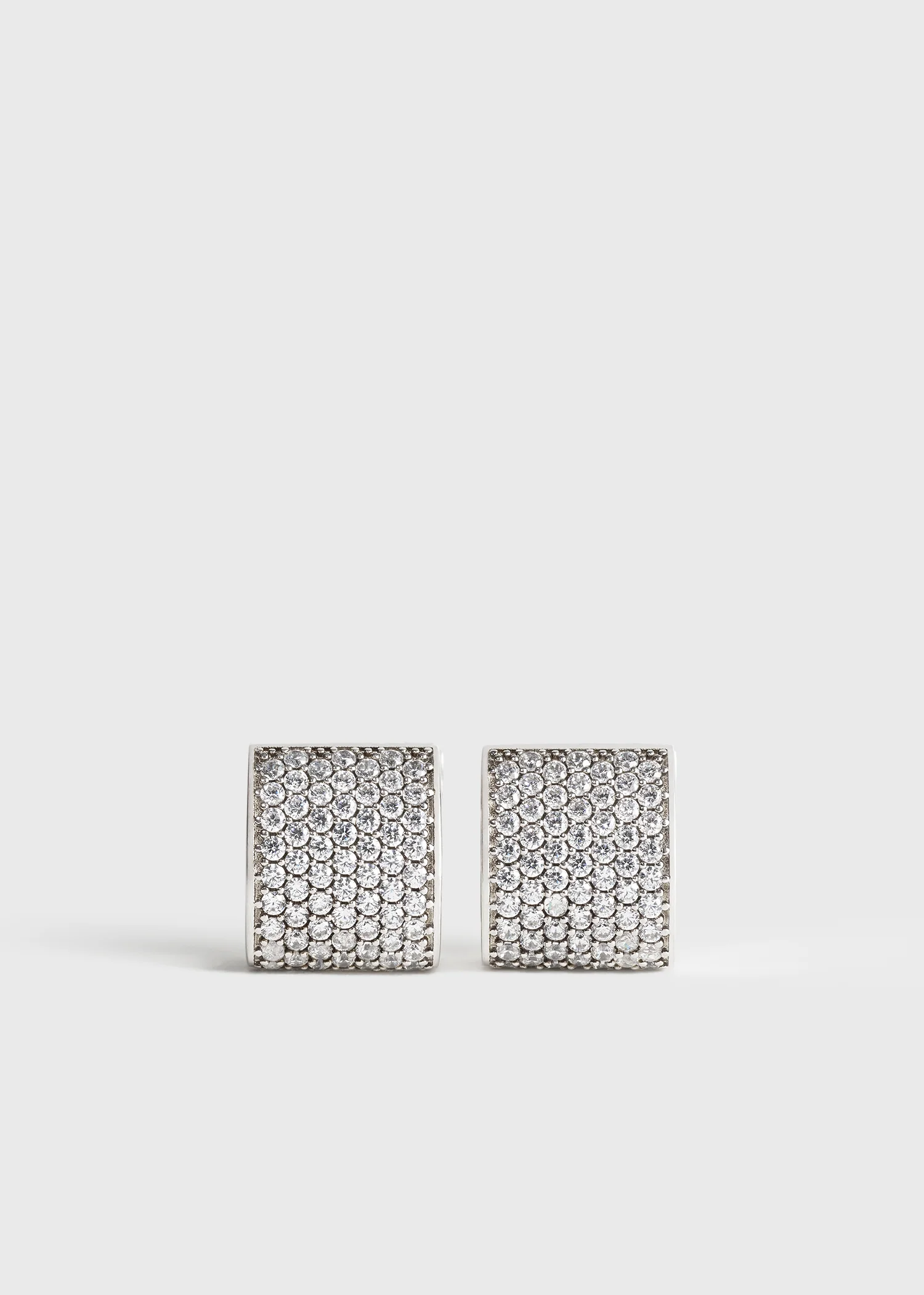 Signature pavé hoops silver - Image 9