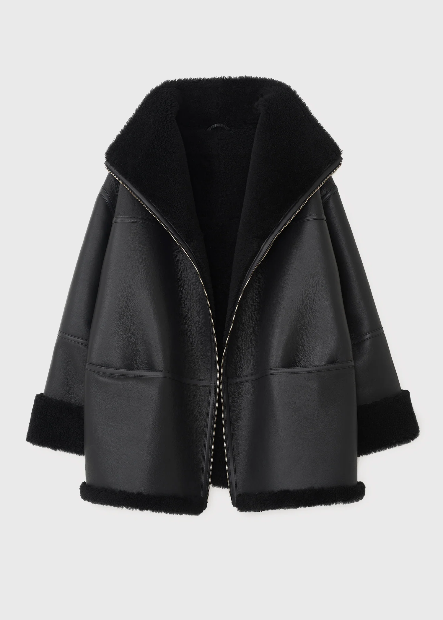 Signature shearling jacket black - Image 5