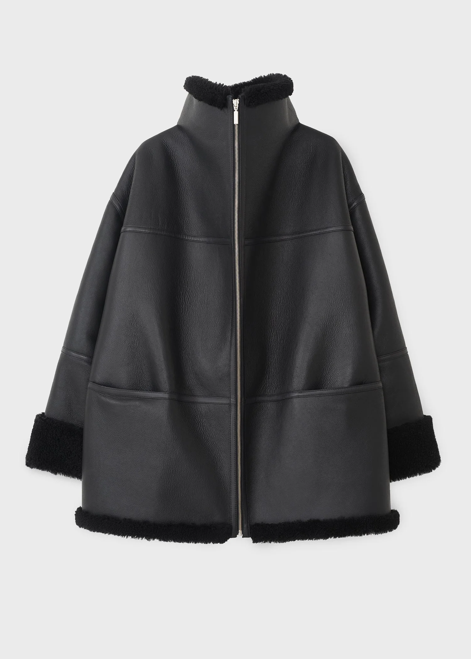 Signature shearling jacket black - Image 6