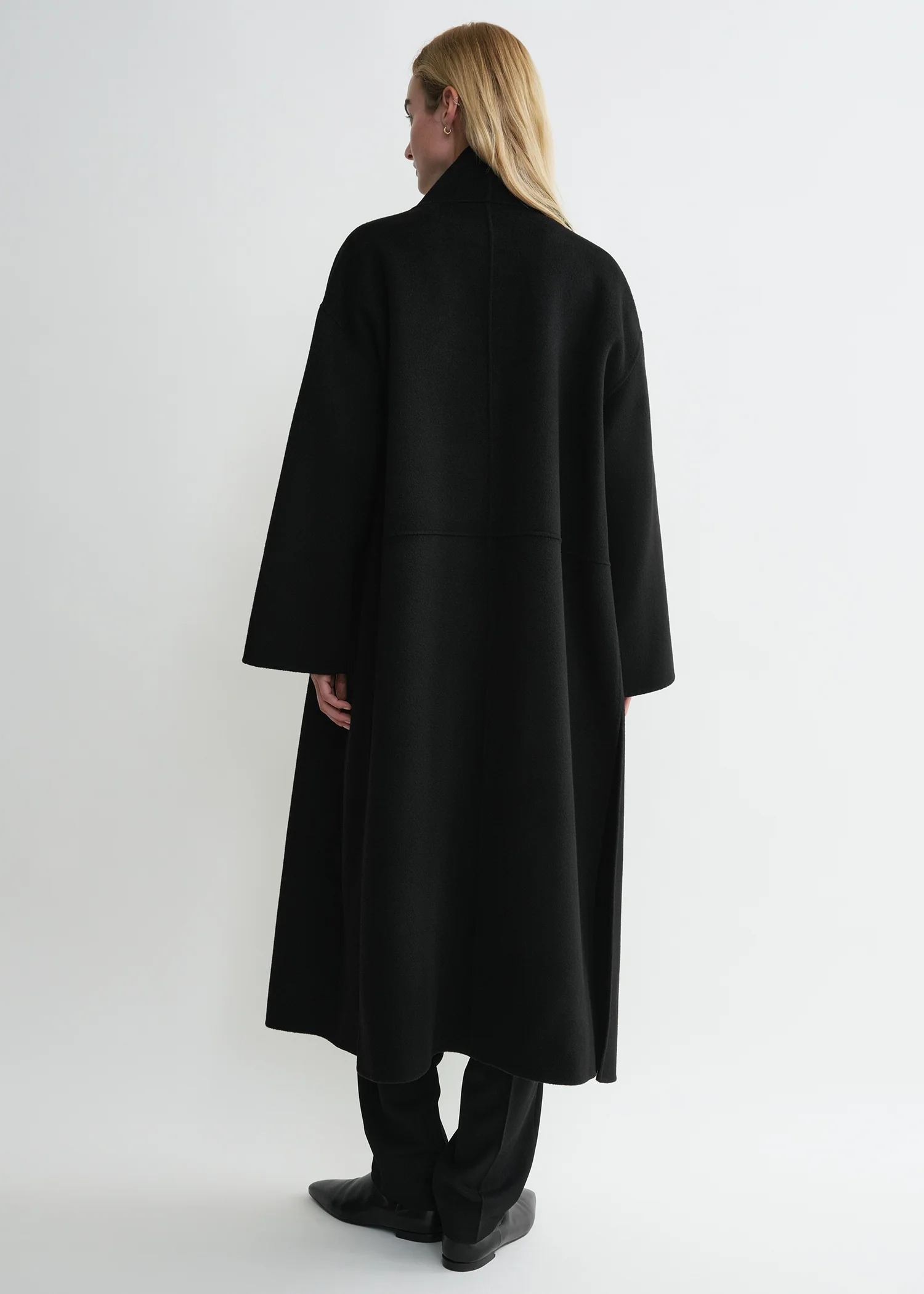 Signature wool cashmere coat black - Image 3