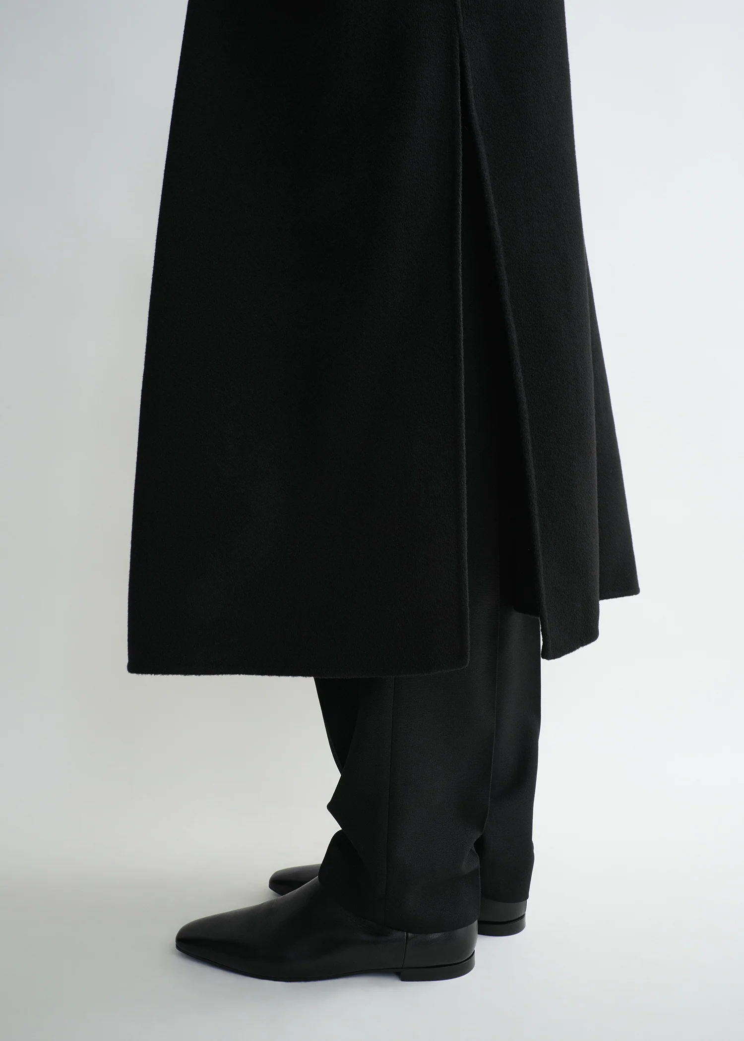 Signature wool cashmere coat black - Image 5