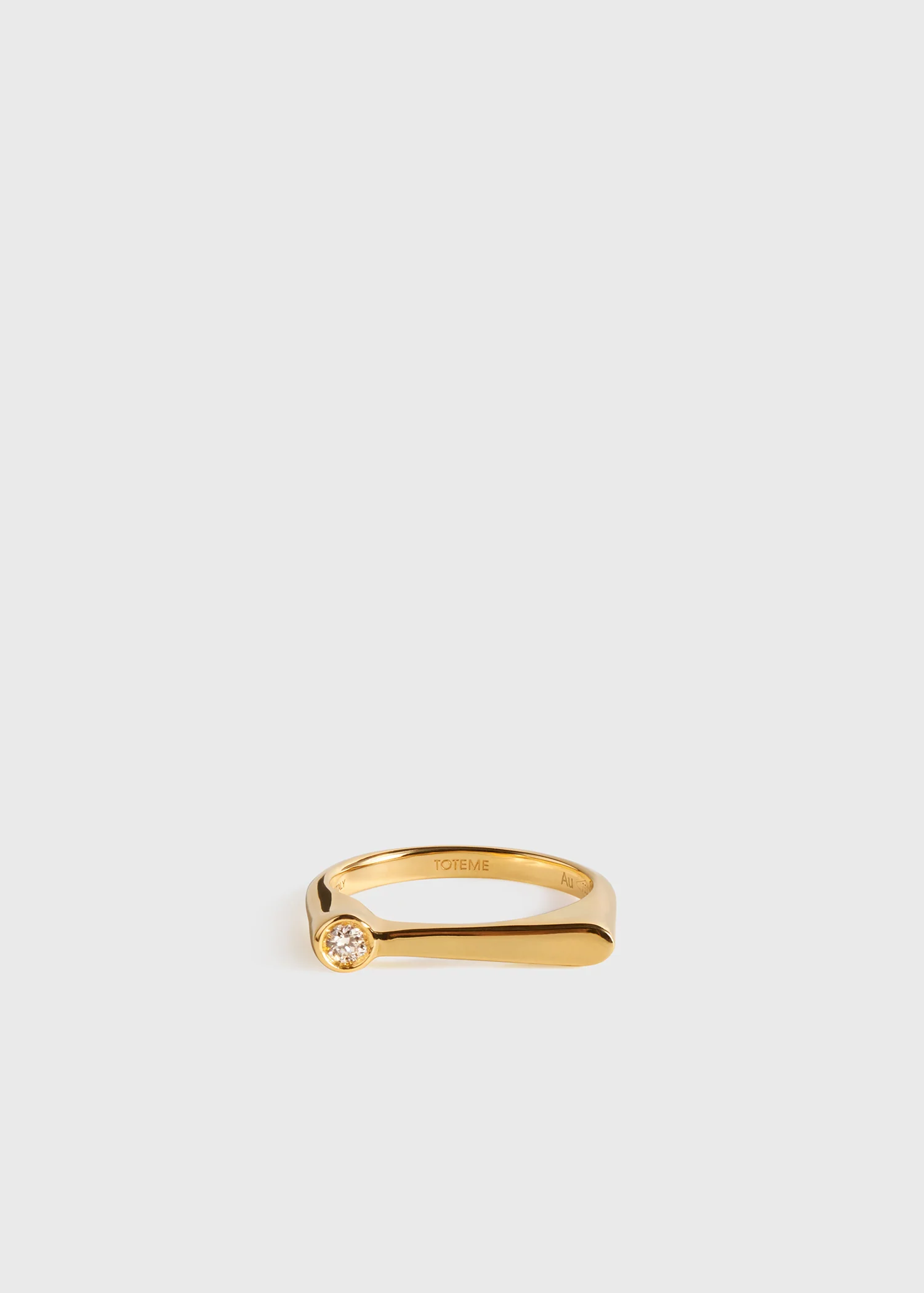Signet diamond midi ring 18kt gold - Image 8