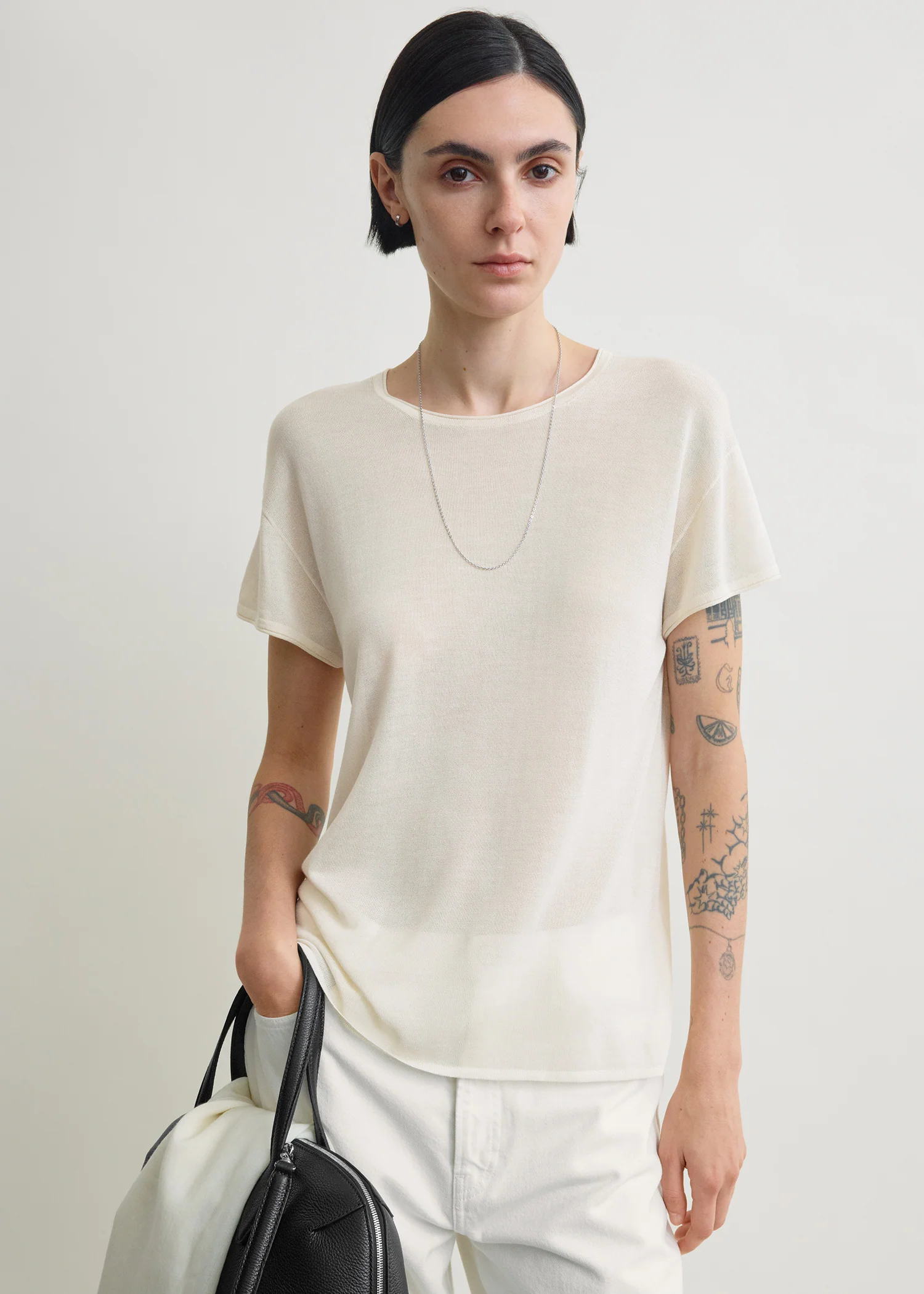 Silk tee ecru - Image 4