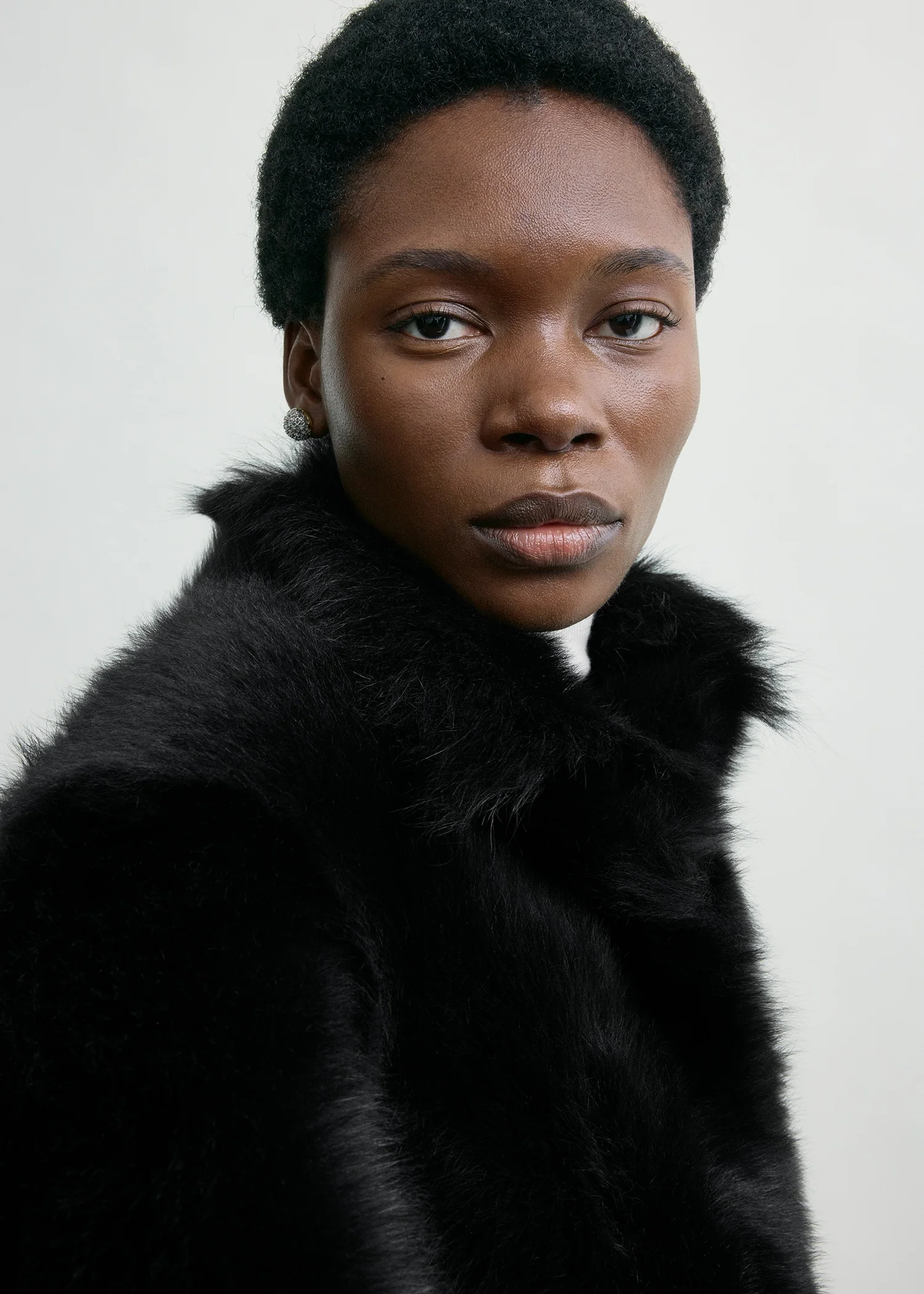 Silky shearling jacket black - Image 5