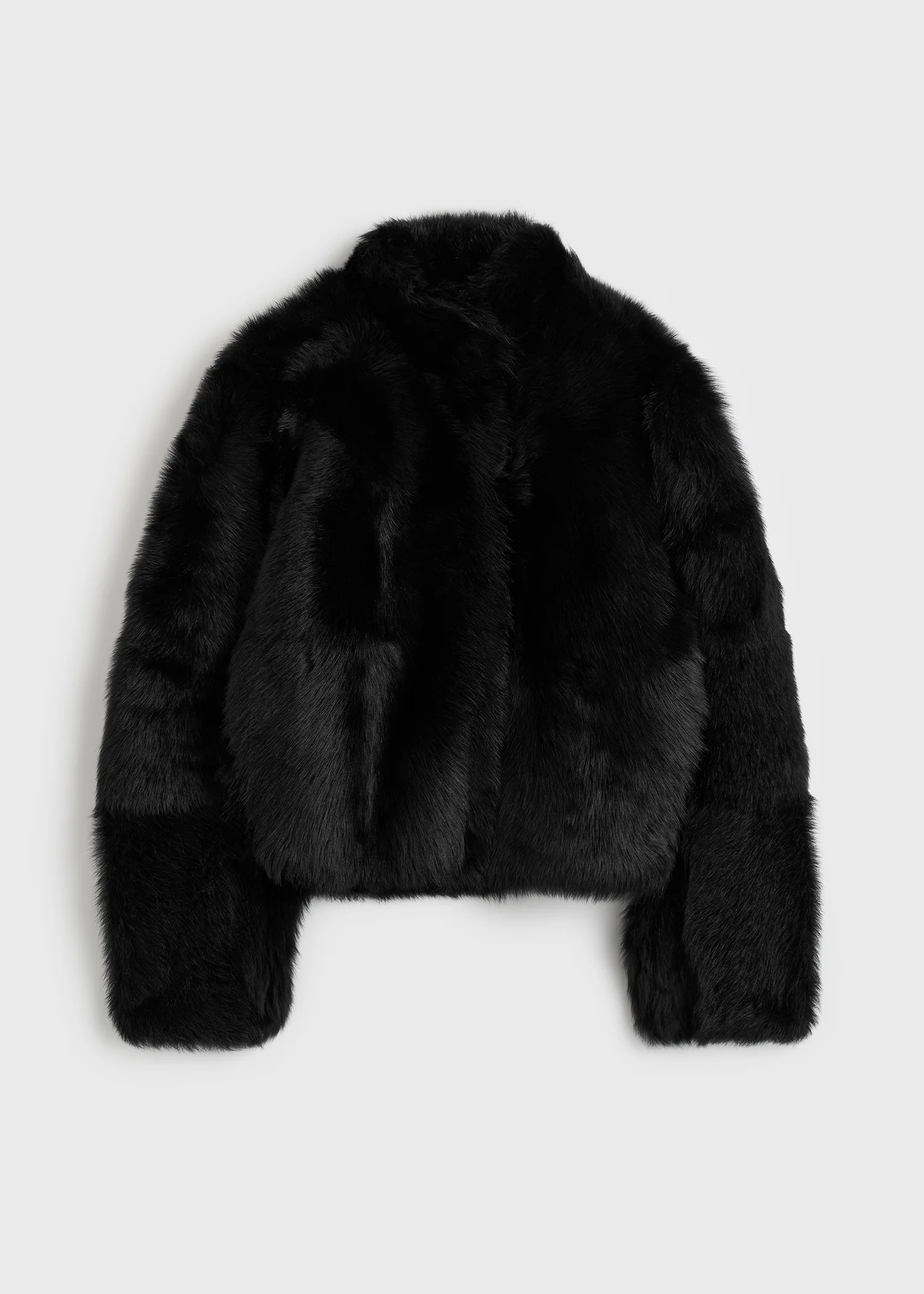 Silky shearling jacket black - Image 6