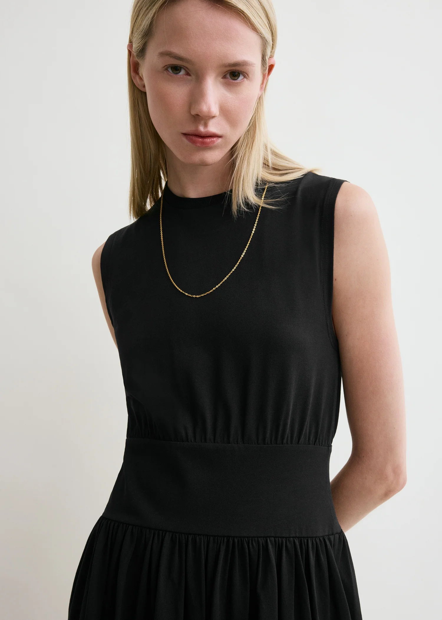 Sleeveless cotton tee dress black - Image 4