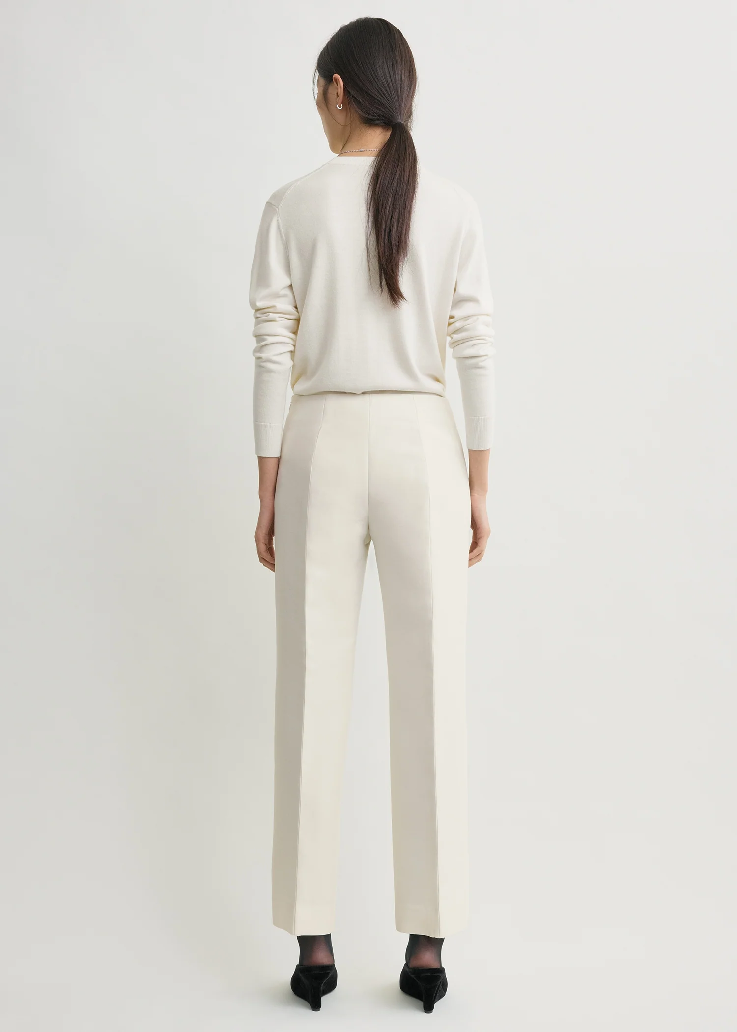 Slim evening trousers ecru - Image 3