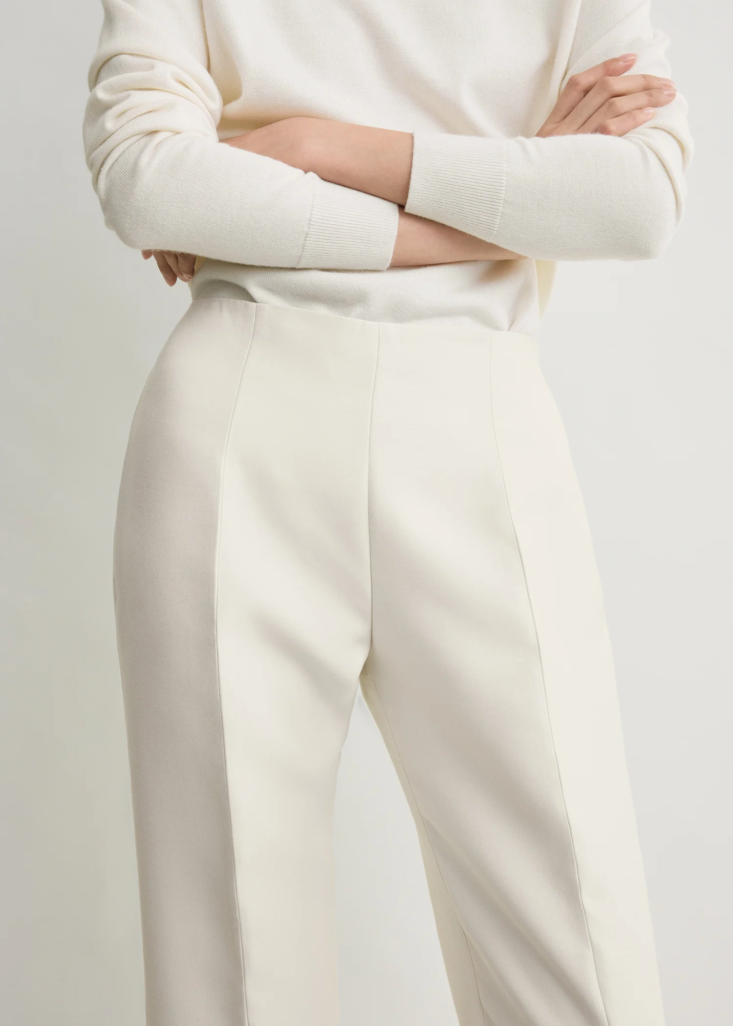 Slim evening trousers ecru - Image 4