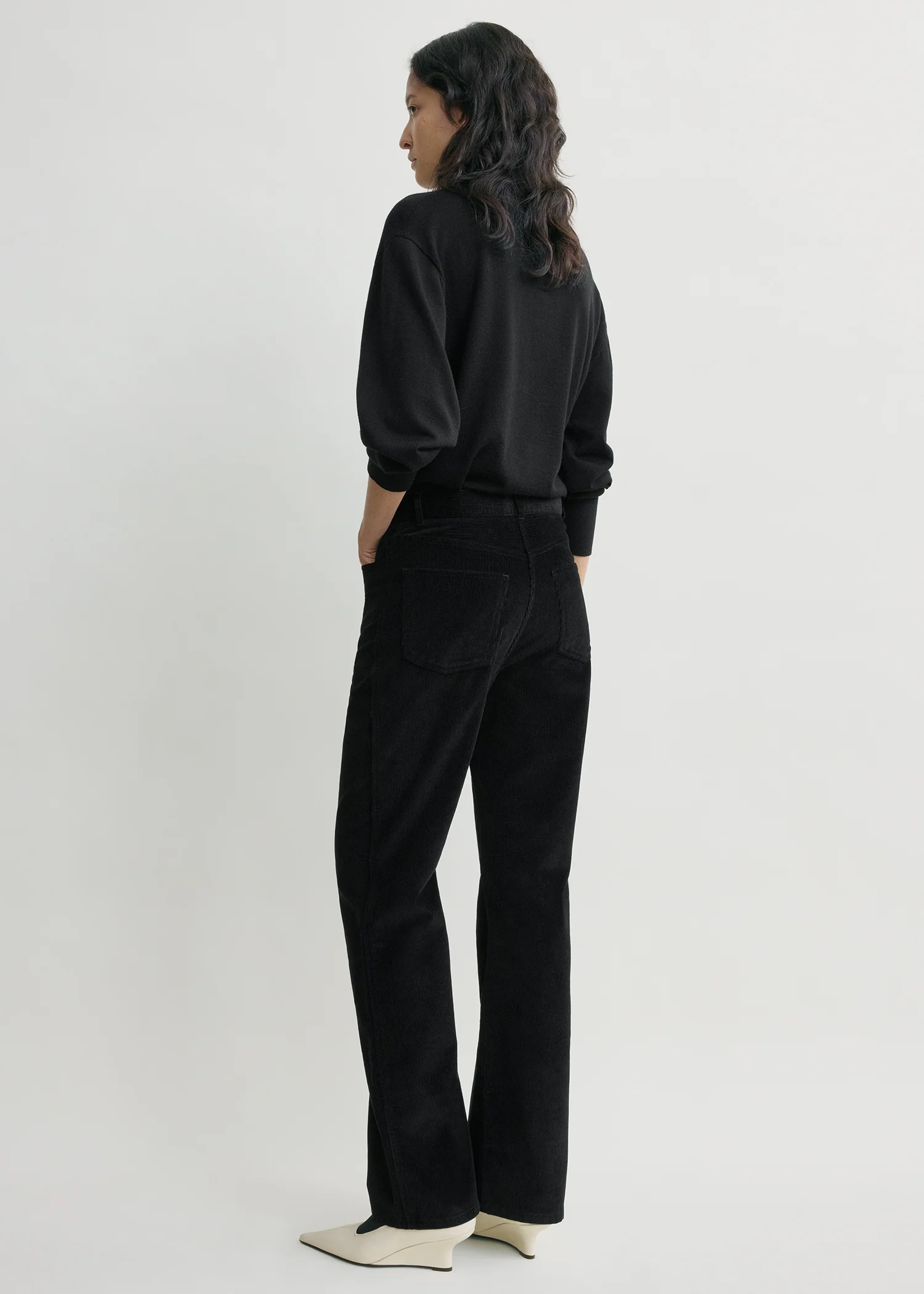 Straight cord trousers black - Image 3