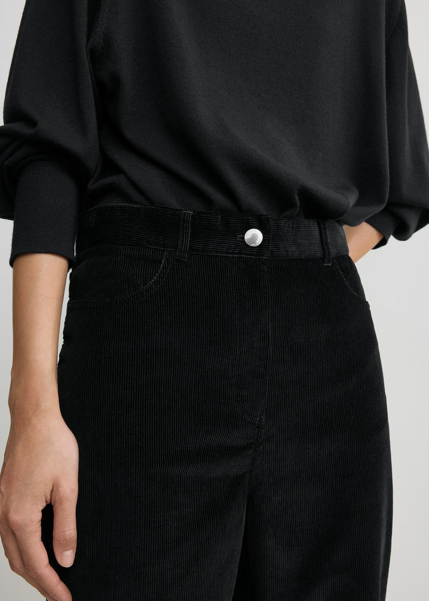 Straight cord trousers black - Image 4