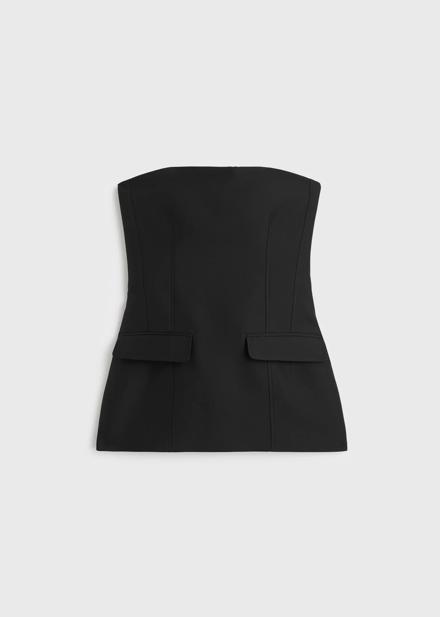 Strapless crepe pocket top black - Image 5