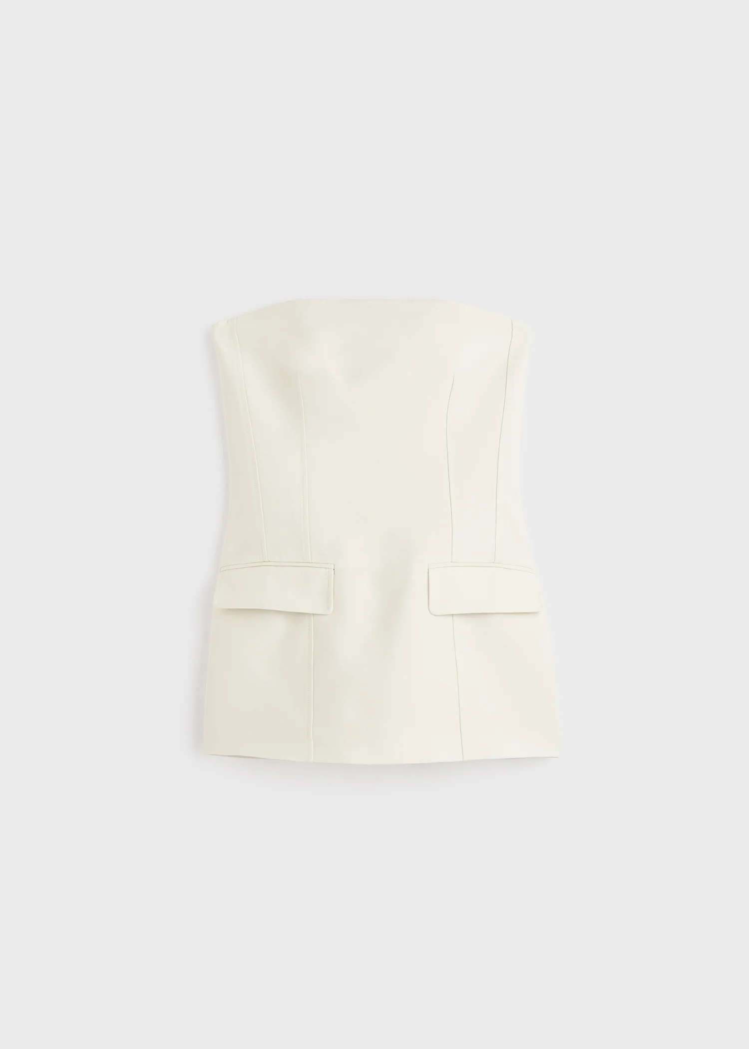 Strapless crepe pocket top ecru - Image 5