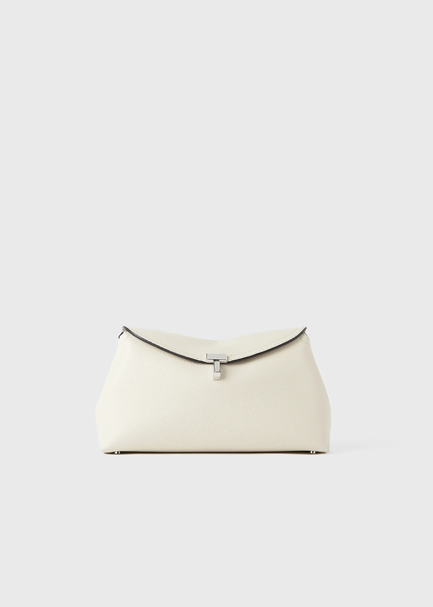 T-lock grained-leather clutch milk - Image 9