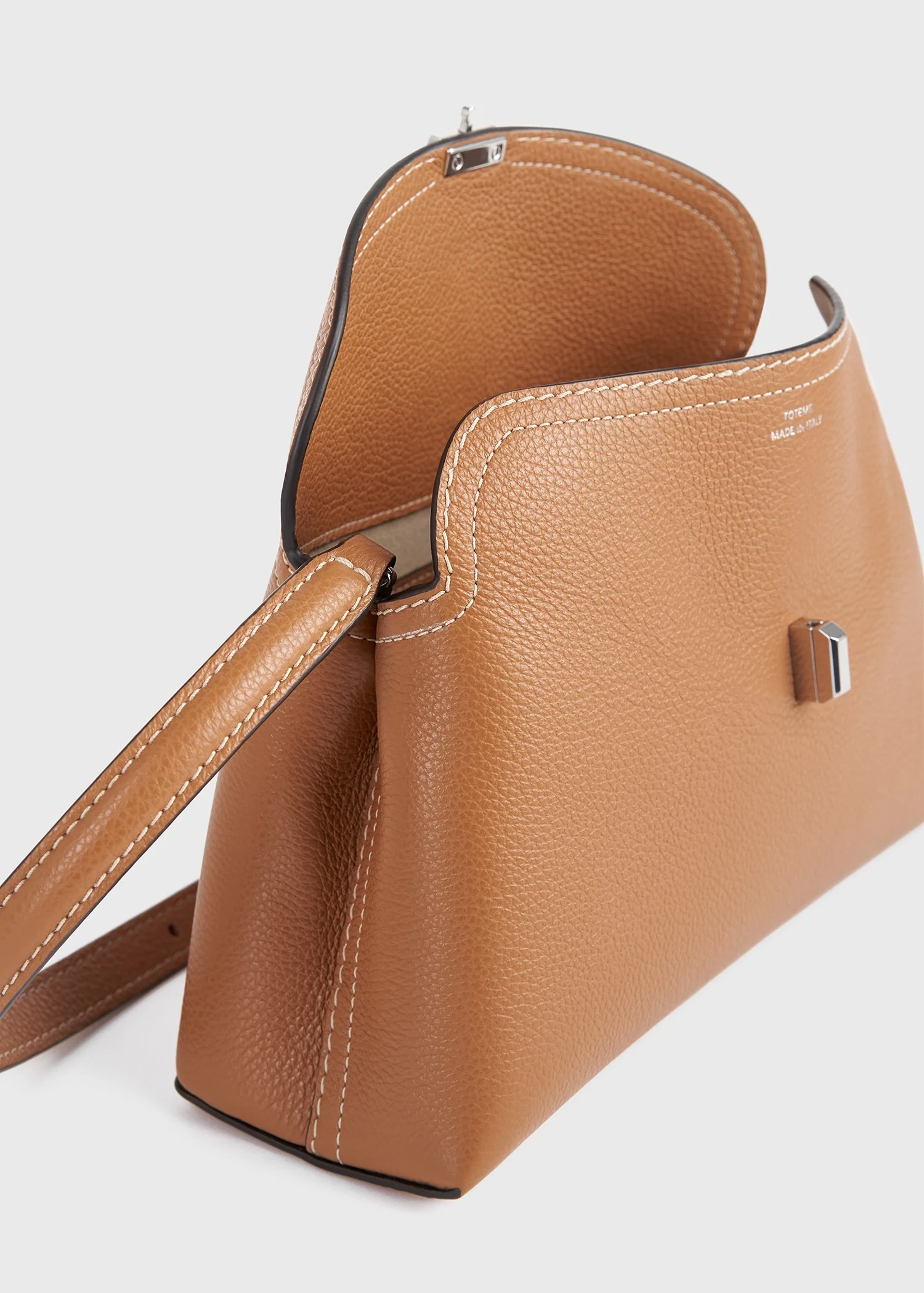 T-lock grained-leather clutch tan - Image 8