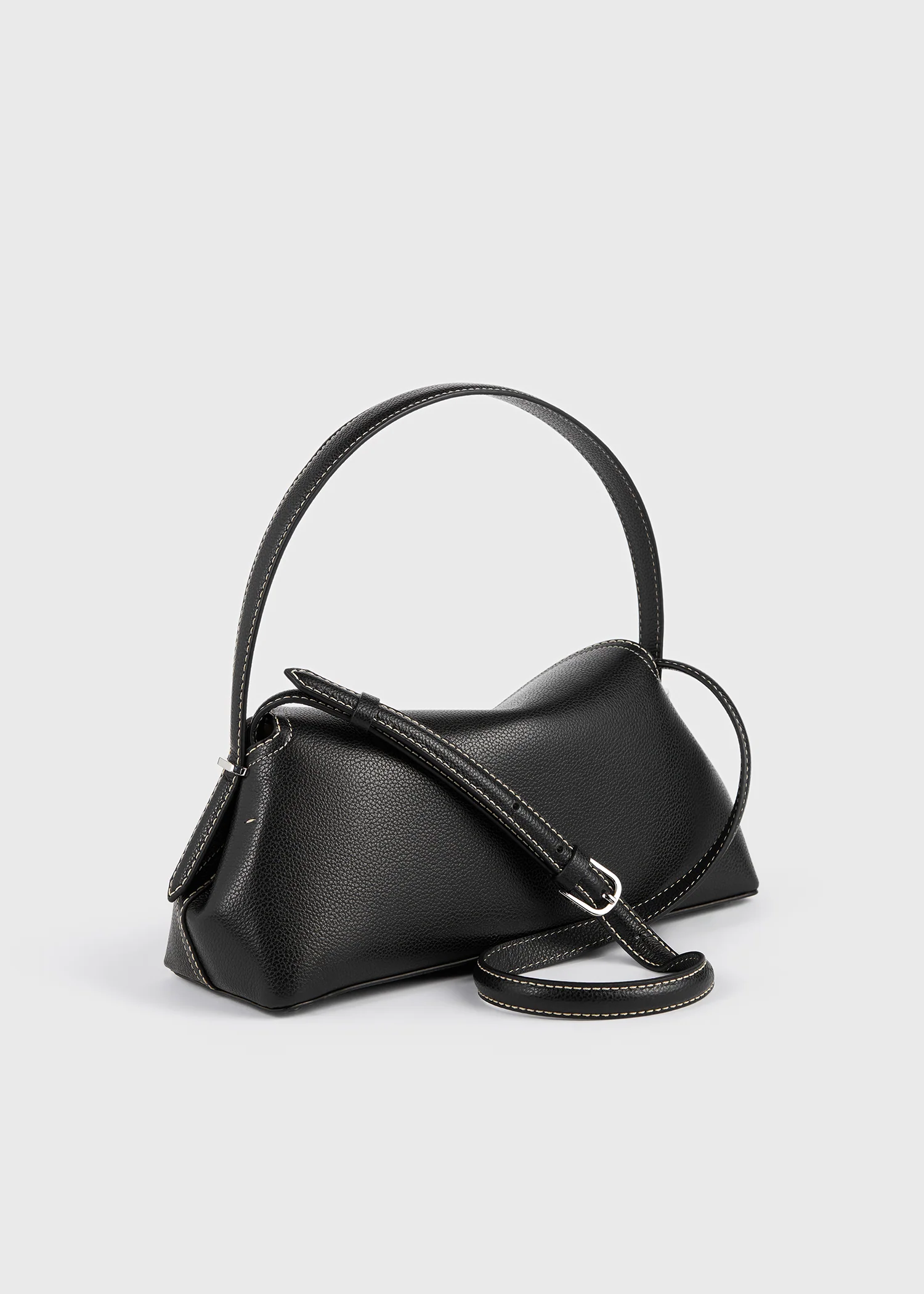 T-lock grained-leather shoulder black - Image 4