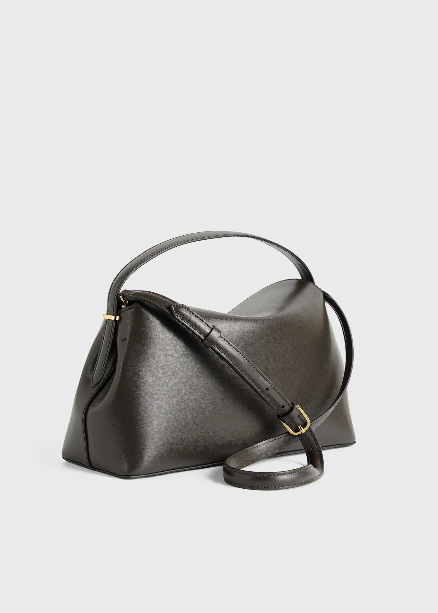 T-lock leather top handle bark - Image 4