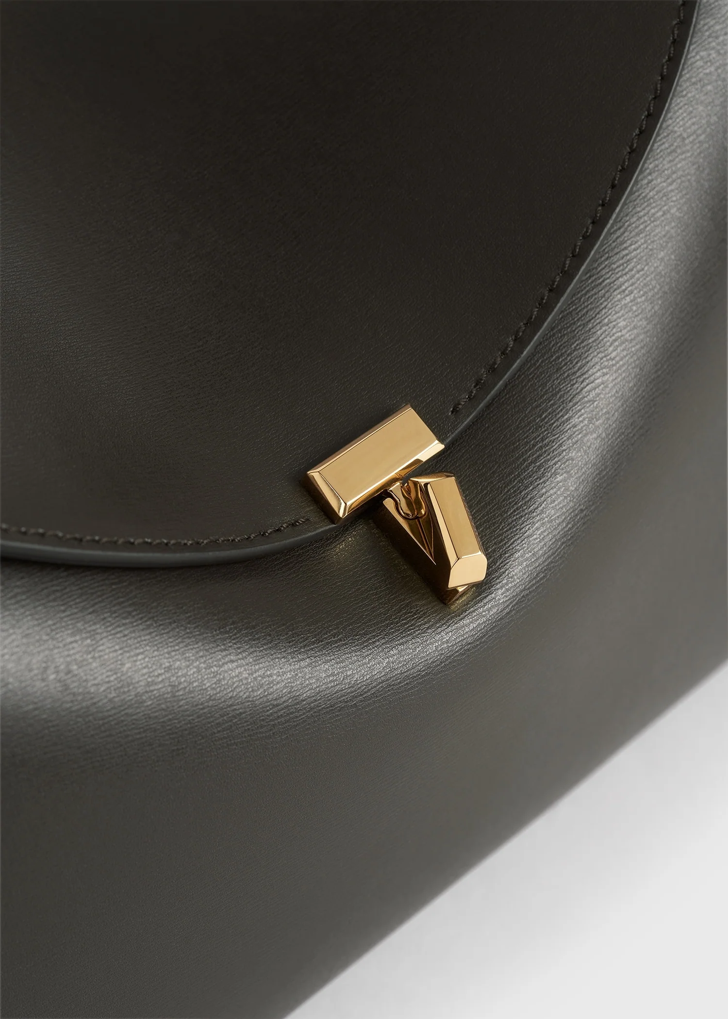 T-lock leather top handle bark - Image 5