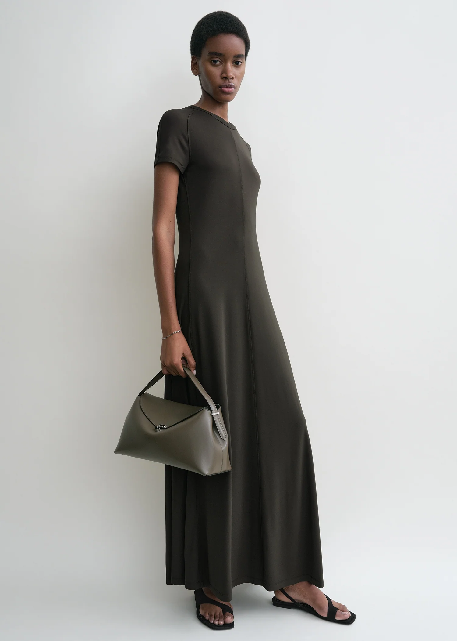 T-lock leather top handle ash - Image 3