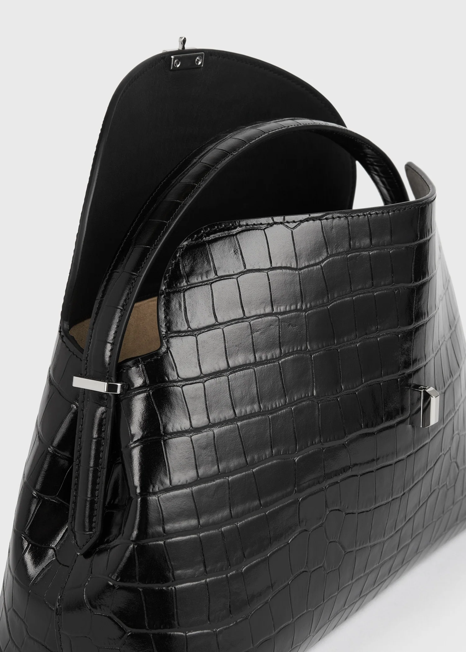 T-lock croco-embossed top handle black - Image 6