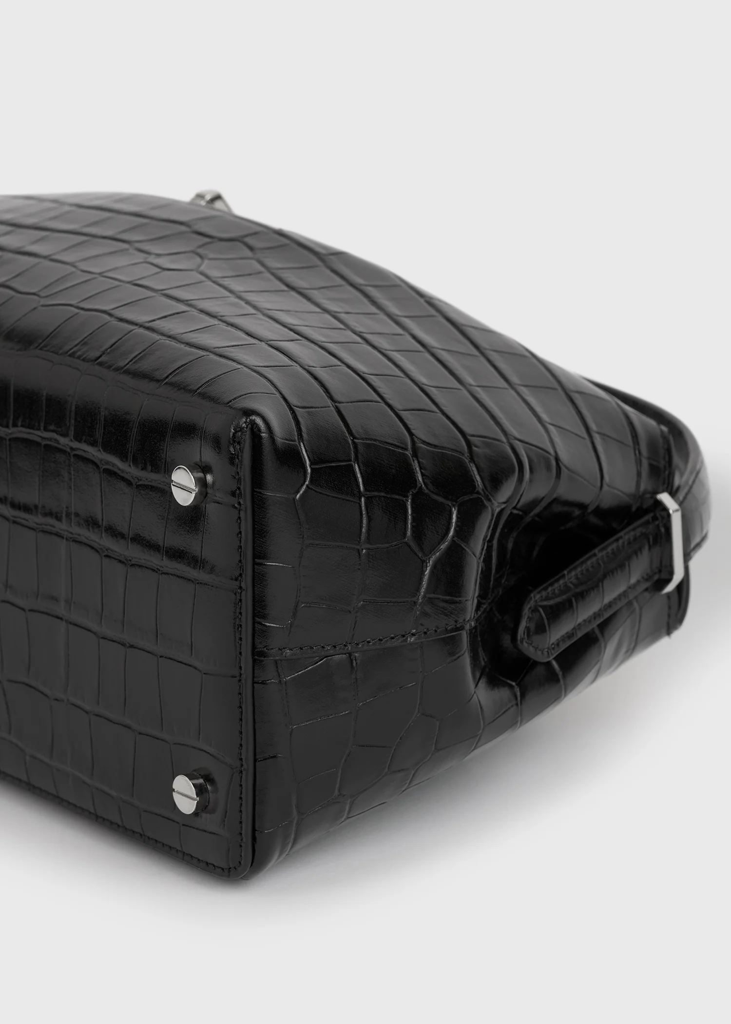 T-lock croco-embossed top handle black - Image 8