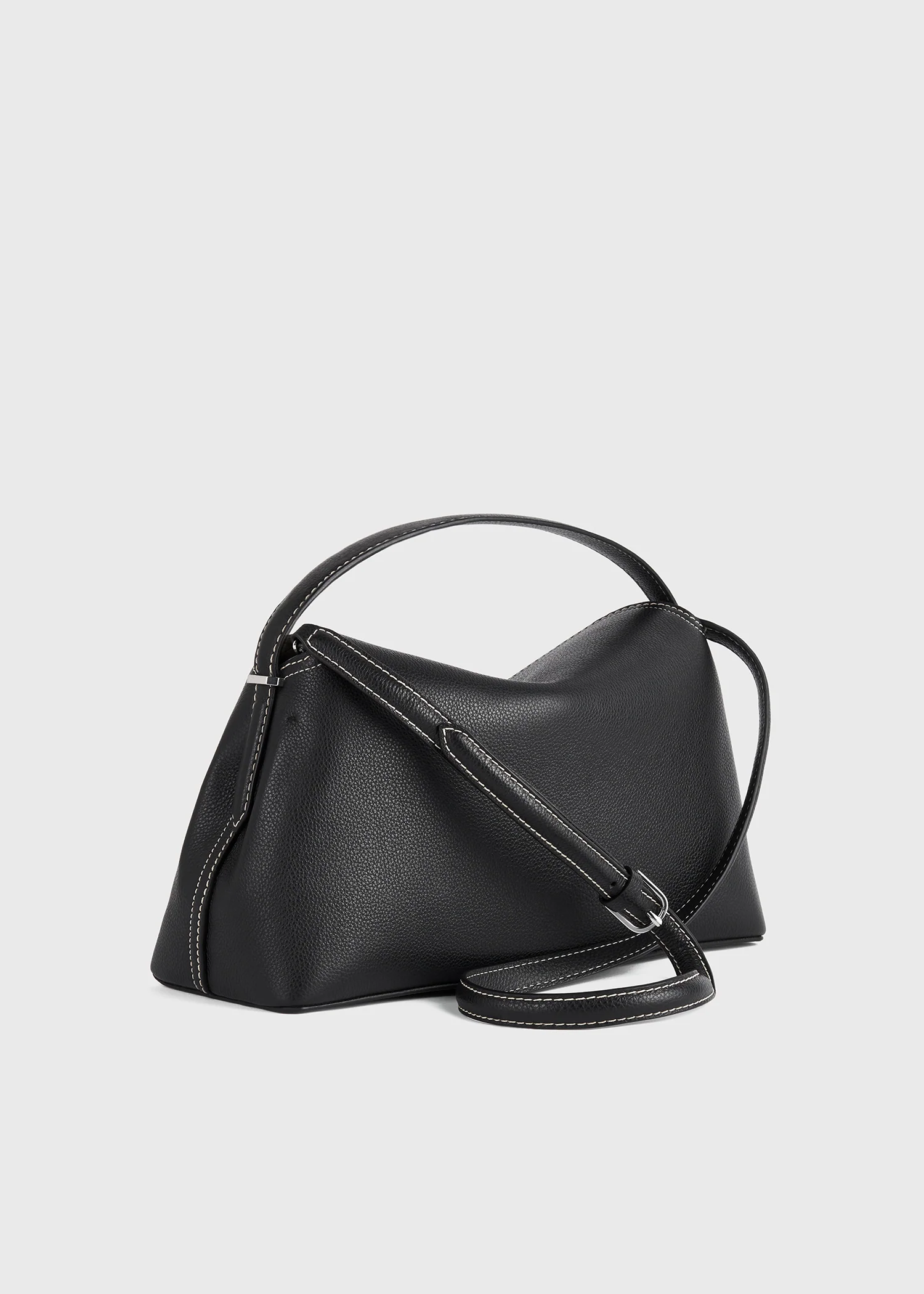 T-lock grained-leather top handle black - Image 4