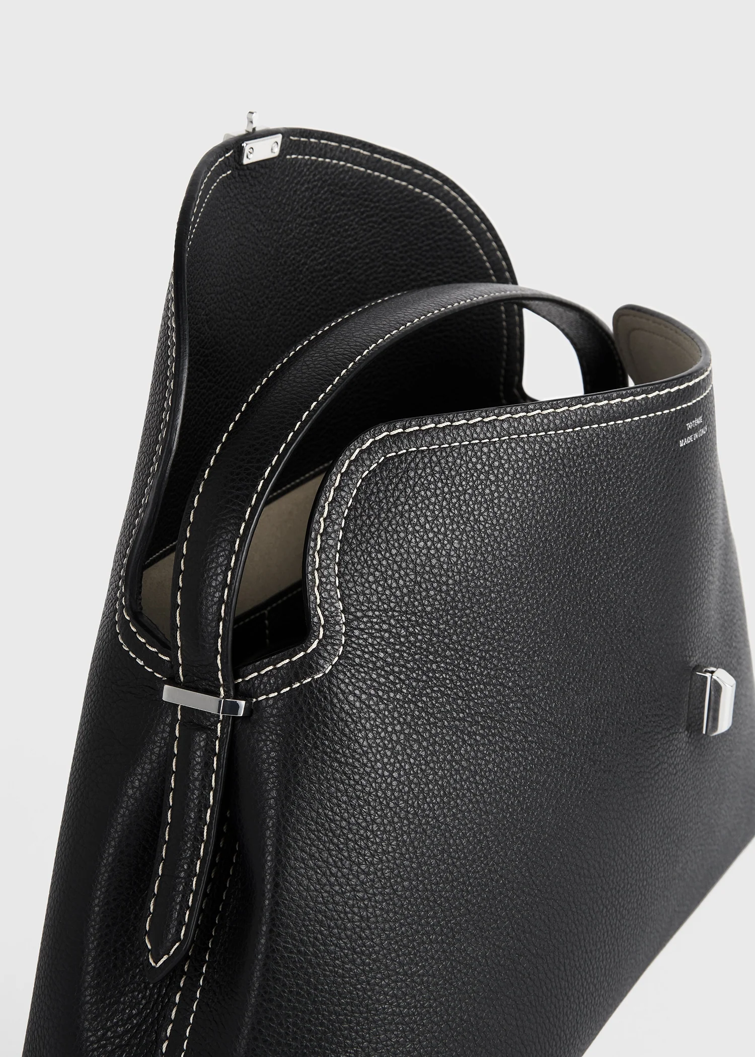 T-lock grained-leather top handle black - Image 5